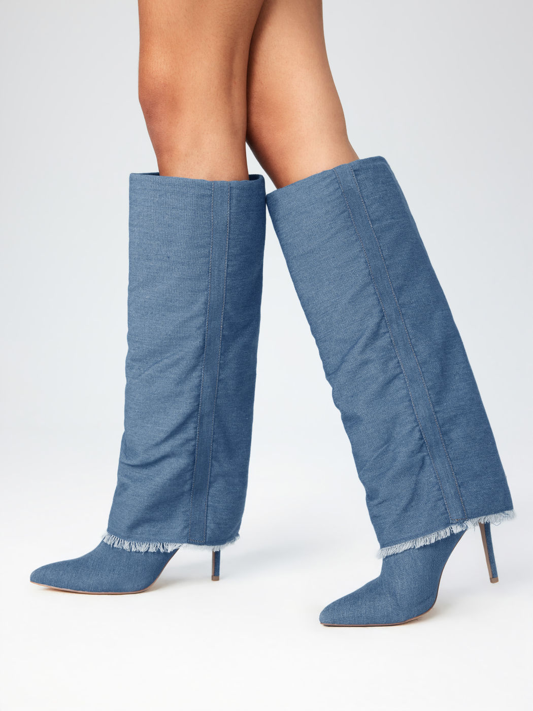 Denim Knee-high Boots