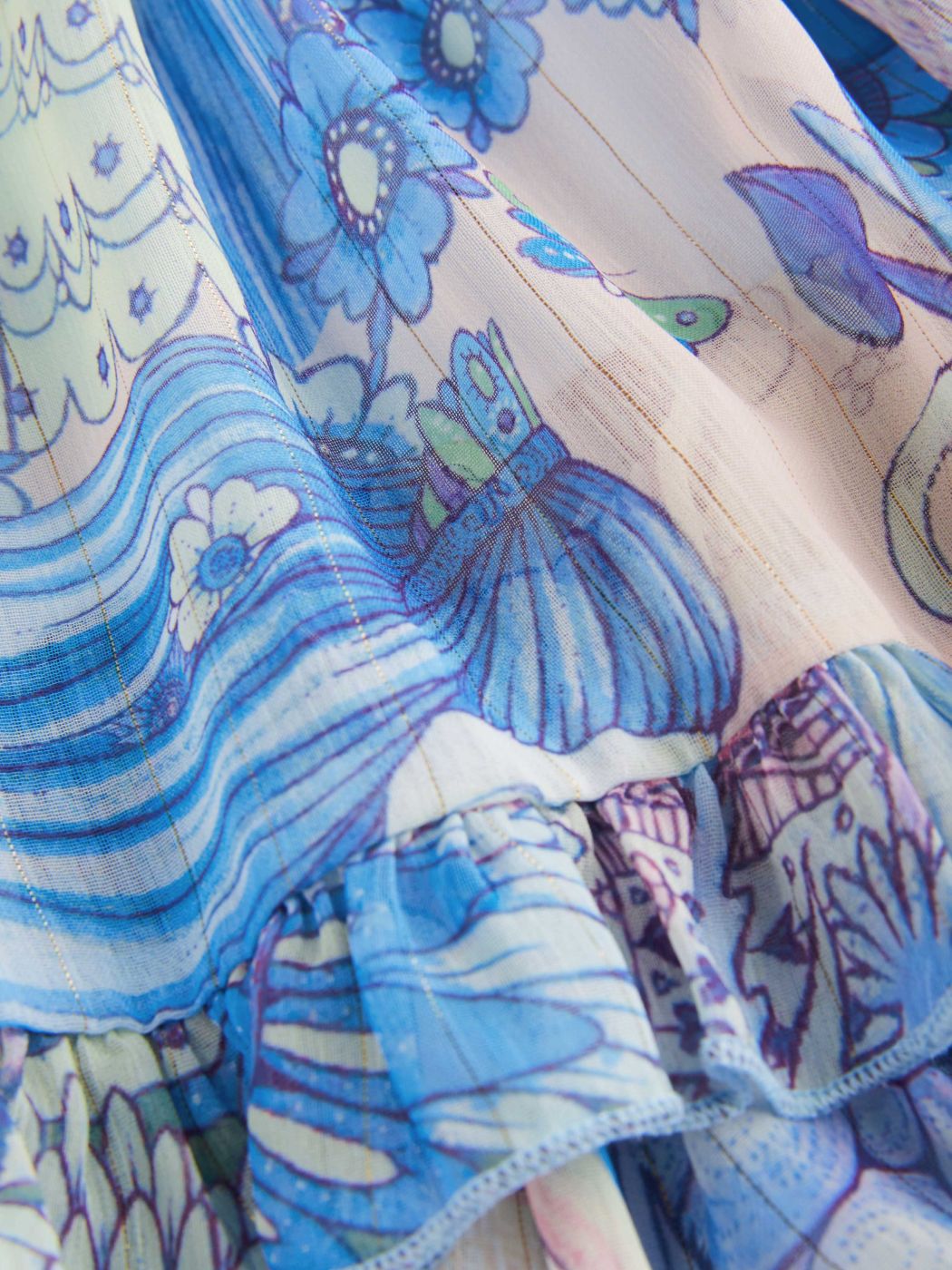  Chiffon Sweetheart Grafik Rüschen Kurzes Kleid