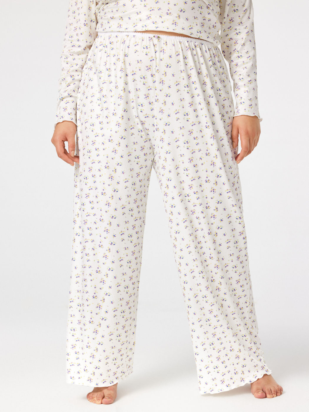  Hohe Taille Blumen Lounge Hosen Kurve & Plus