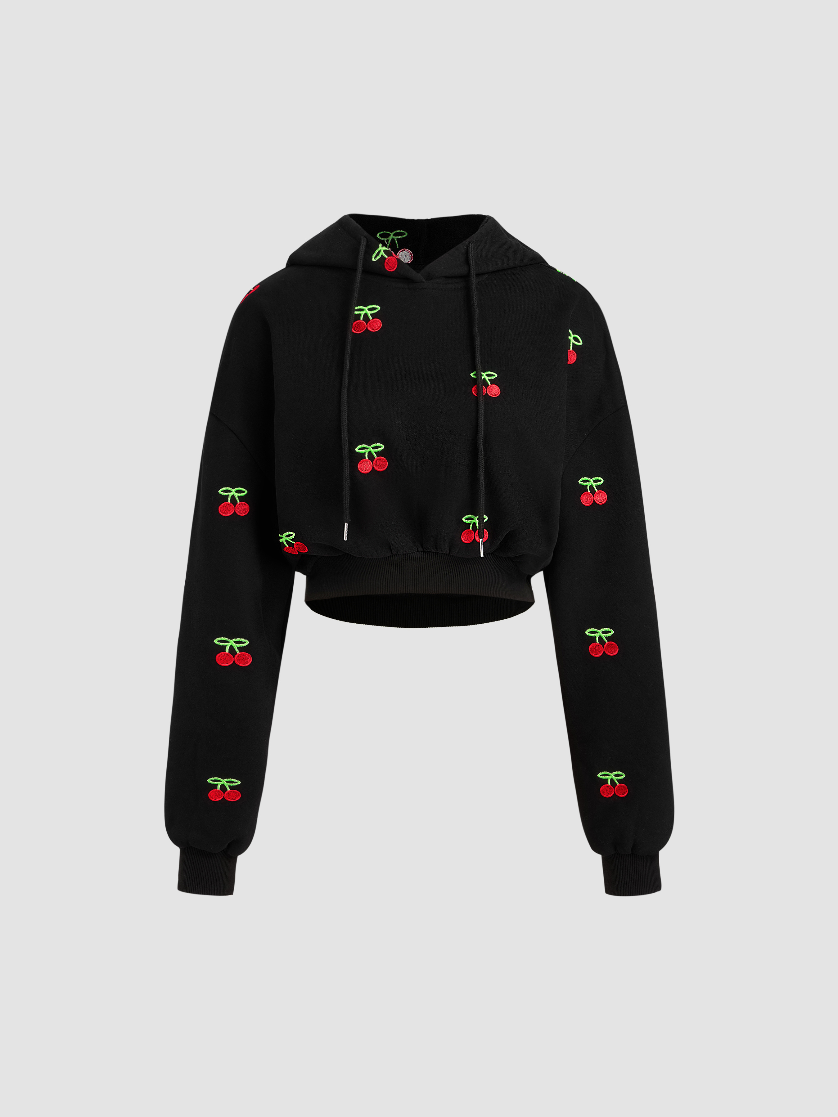 Cherry New York Cropped Hoodie Small / Black