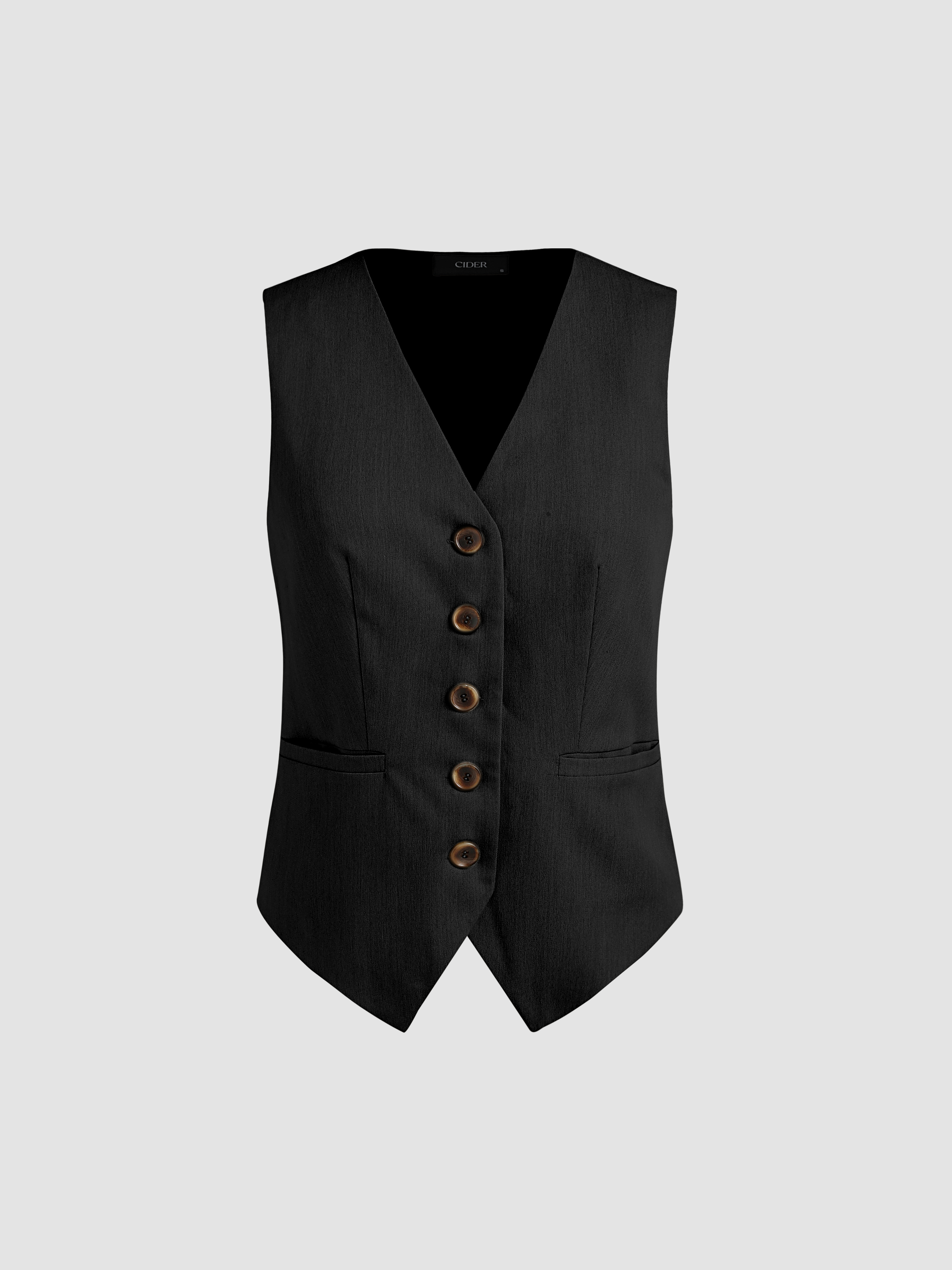 Fallorchid Women's Button Up Sleeveless Vest Crop Tops Sexy V Neck Faux  Leather Jacket Waistcoat : Clothing, Shoes & Jewelry 