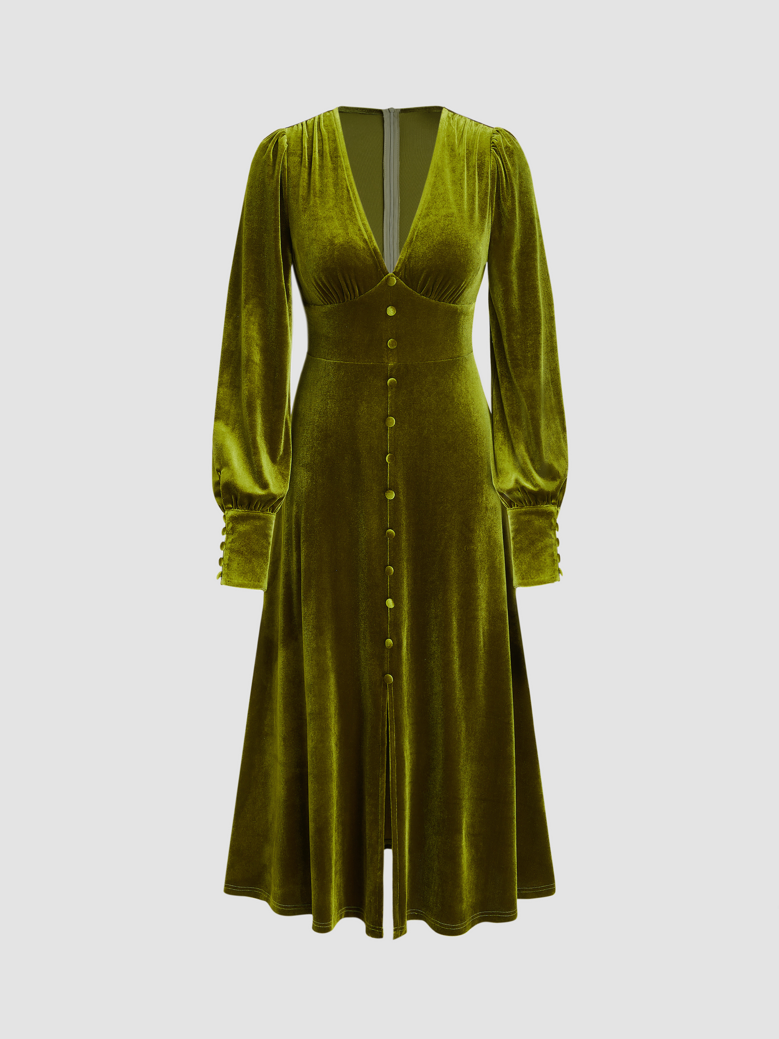 Fall Dresses Winter Dress Velvet Velvet Split Button Maxi Dress For Daily  Casual Coffee Shop