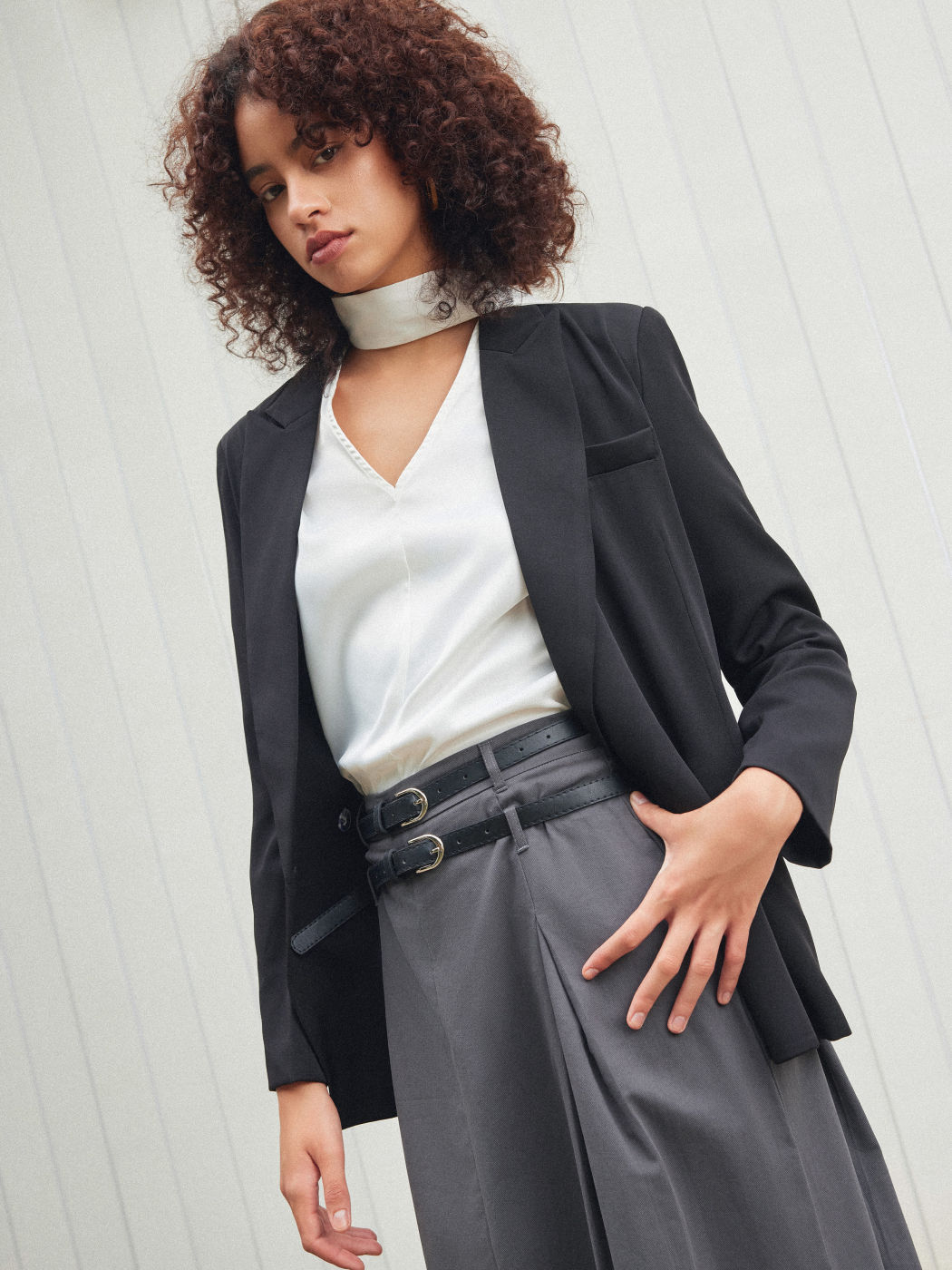 Notched Collar Pocket Blazer