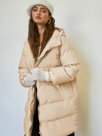 Zip Front Collared Puffer Jacket