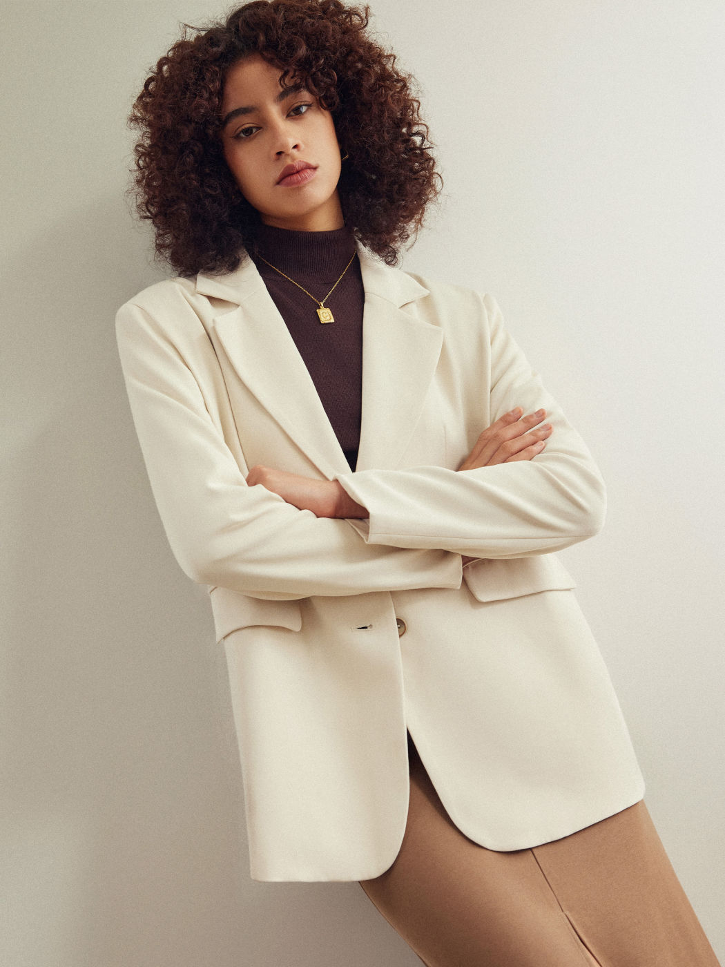 Blazer mit Kragen und Knöpfen