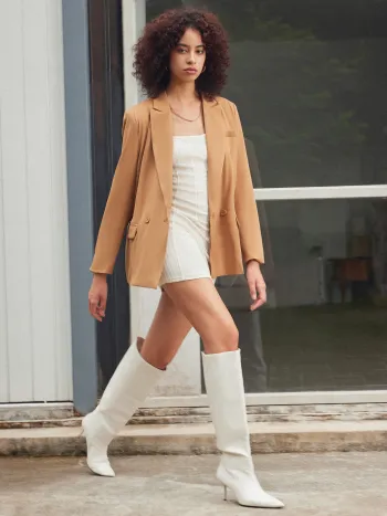 Notched Collar Pocket Blazer