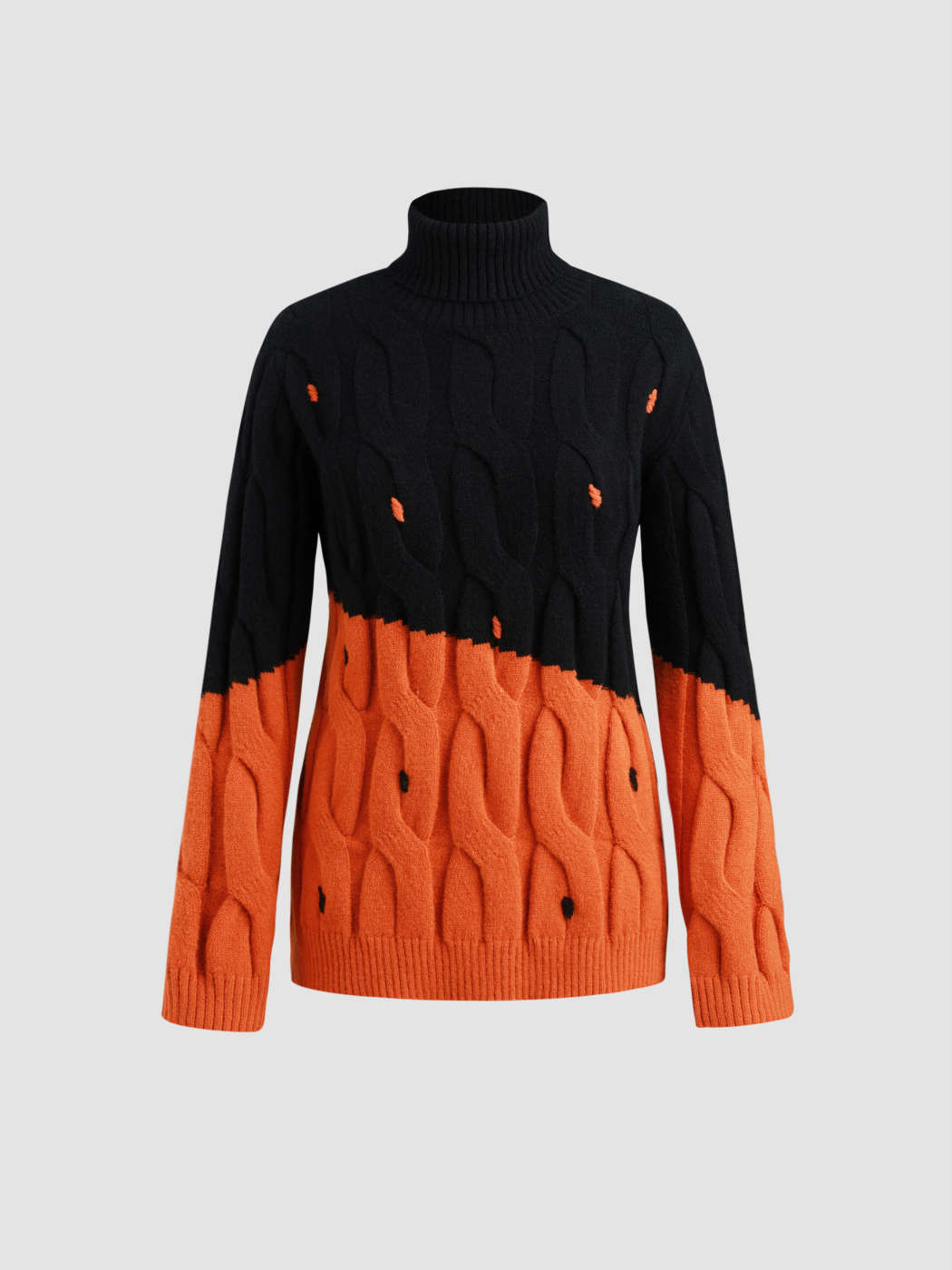 High Neck Patchwork Sweaters High Neck Patchwork Sweaters