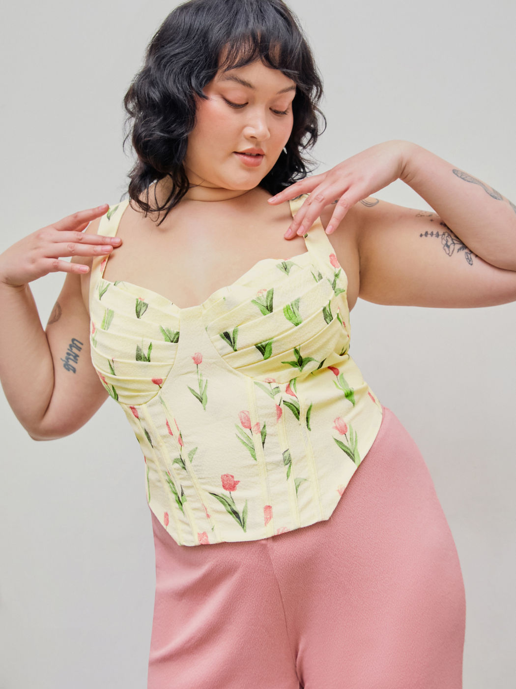 Tulip Corset Crop Tank Top Curve & Plus Cider