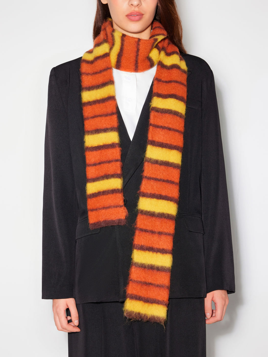 Wool-blend Striped Pattern Scarf