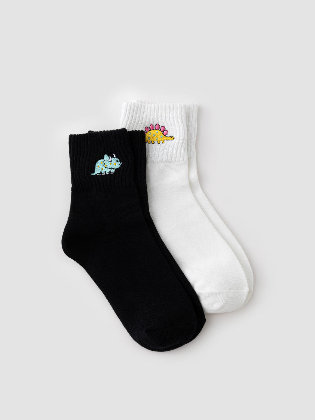 2 pairs Elephant Dinosaur Crew Socks Set