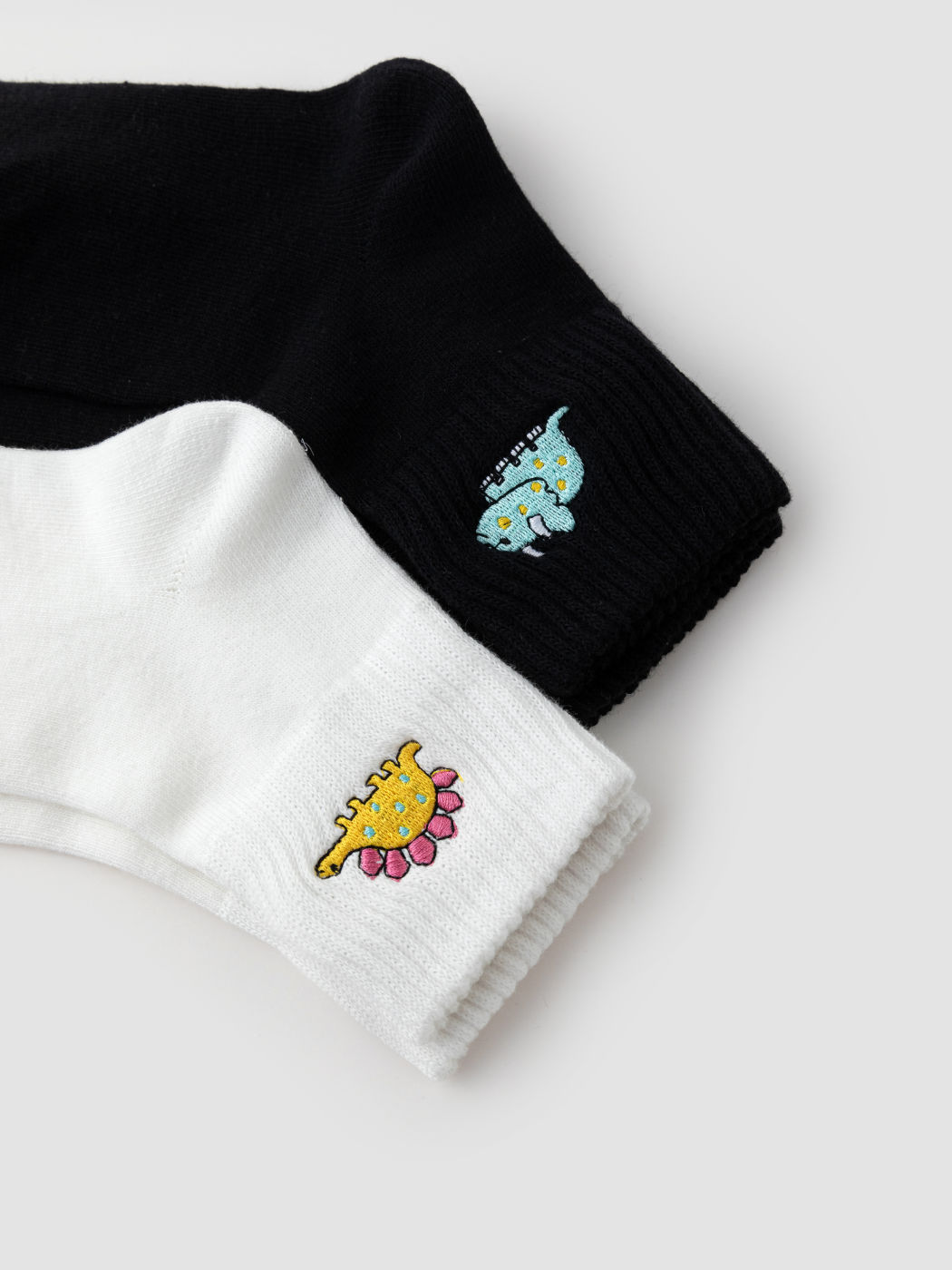 2 pairs Elephant Dinosaur Crew Socks Set