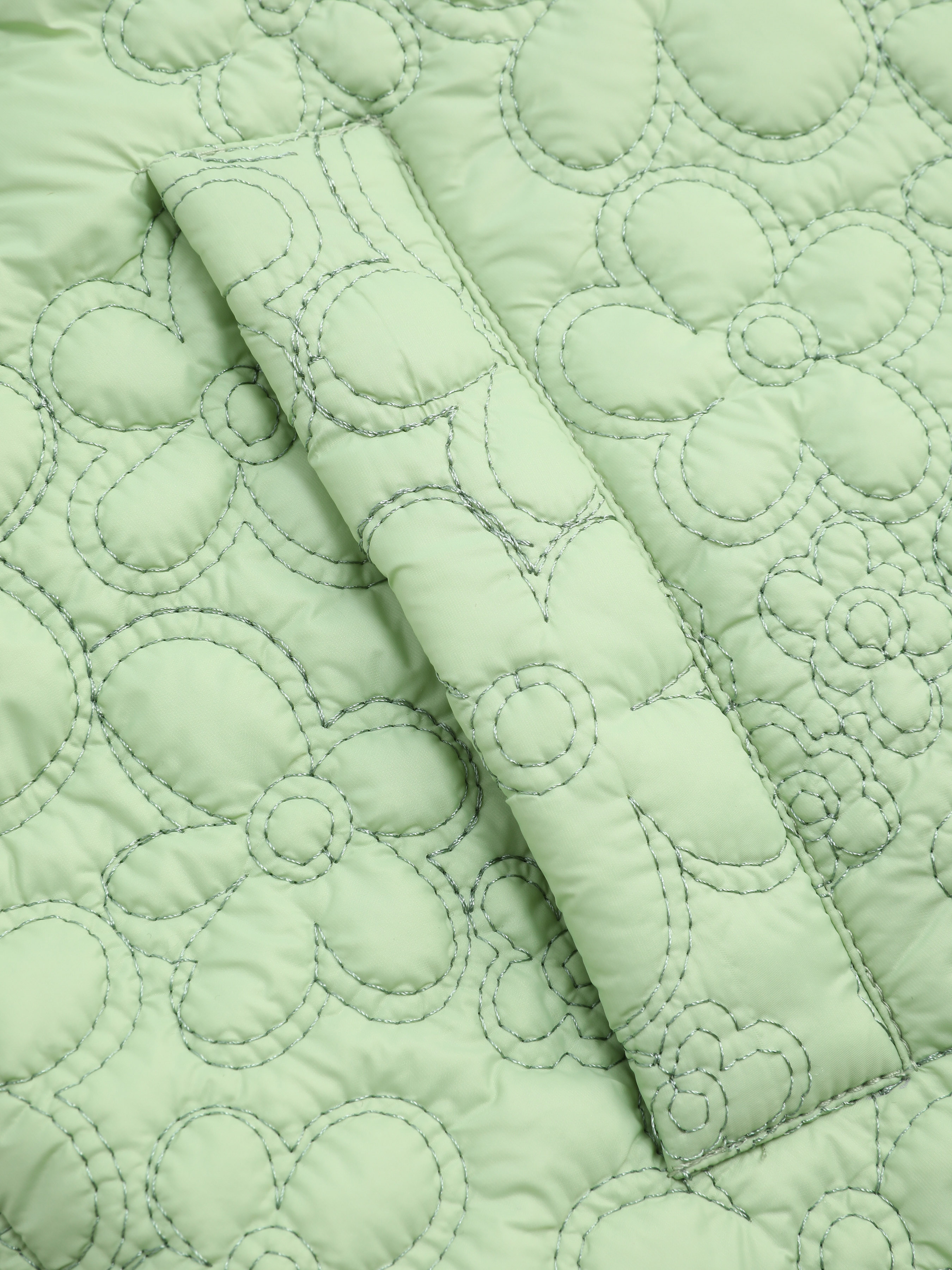 Collar Geometric Pocket Puffer Quilted Jacket