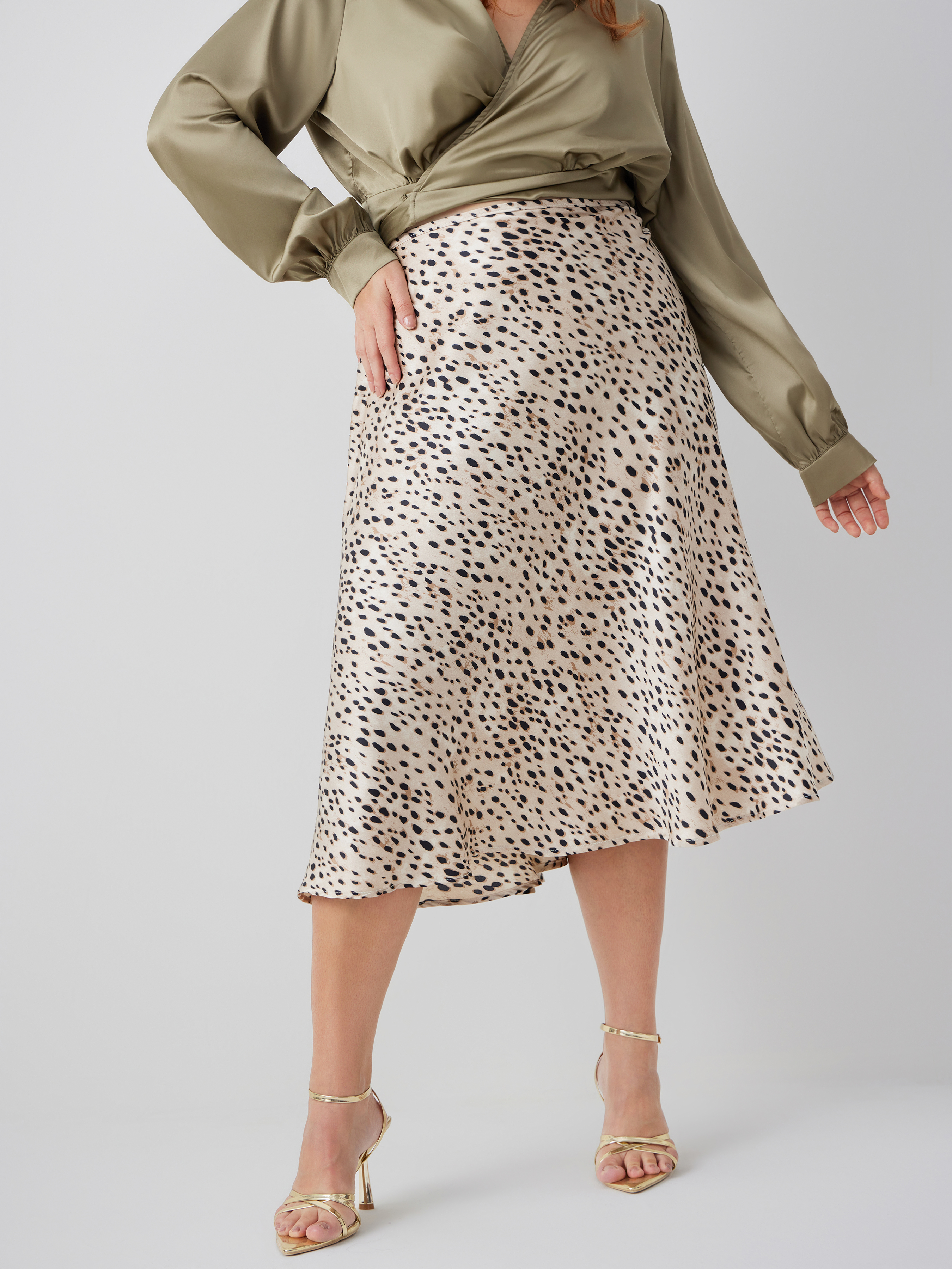 Leopard print 2024 ruffle midi skirt