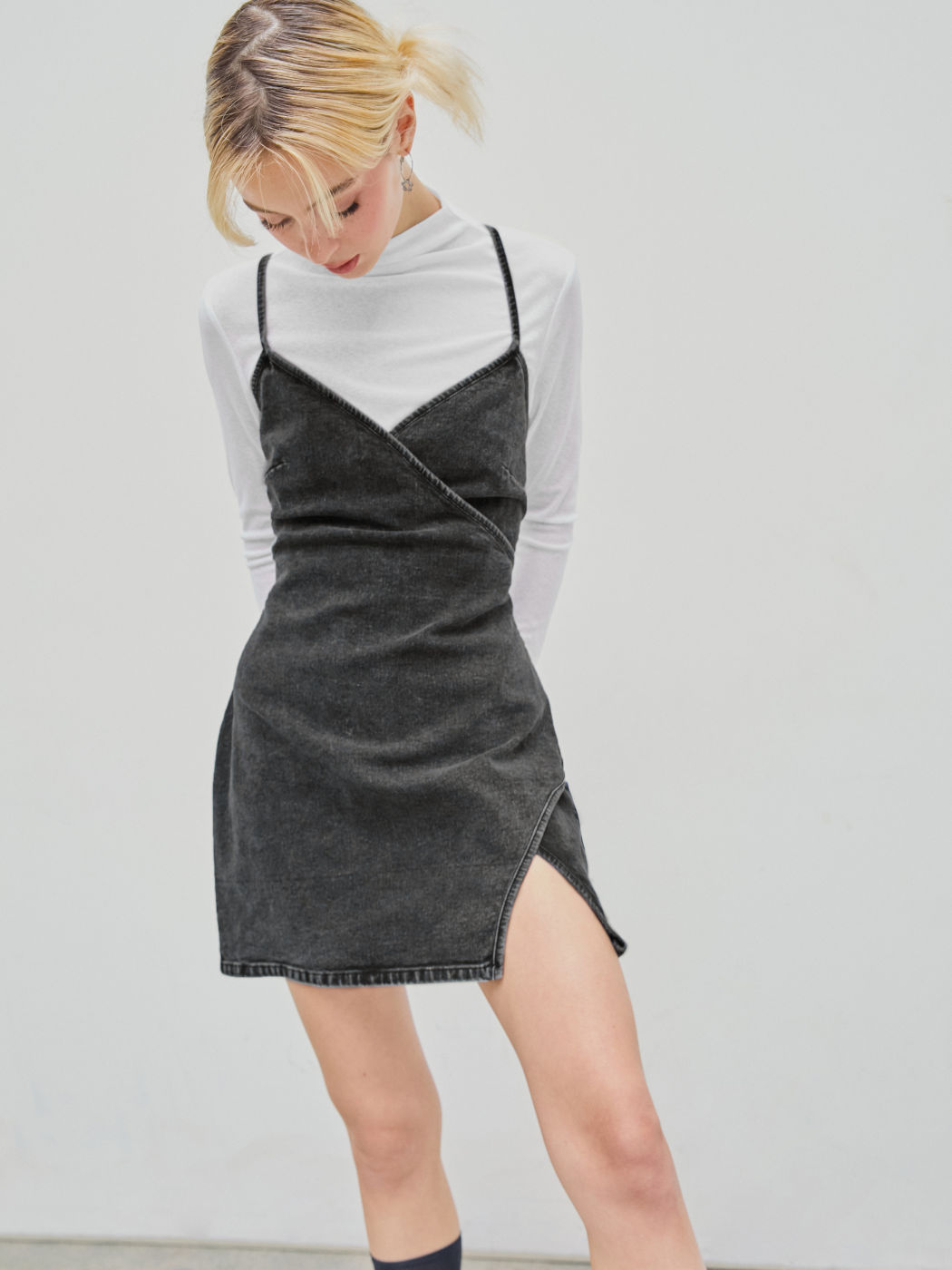  Jeans Split Minikleid