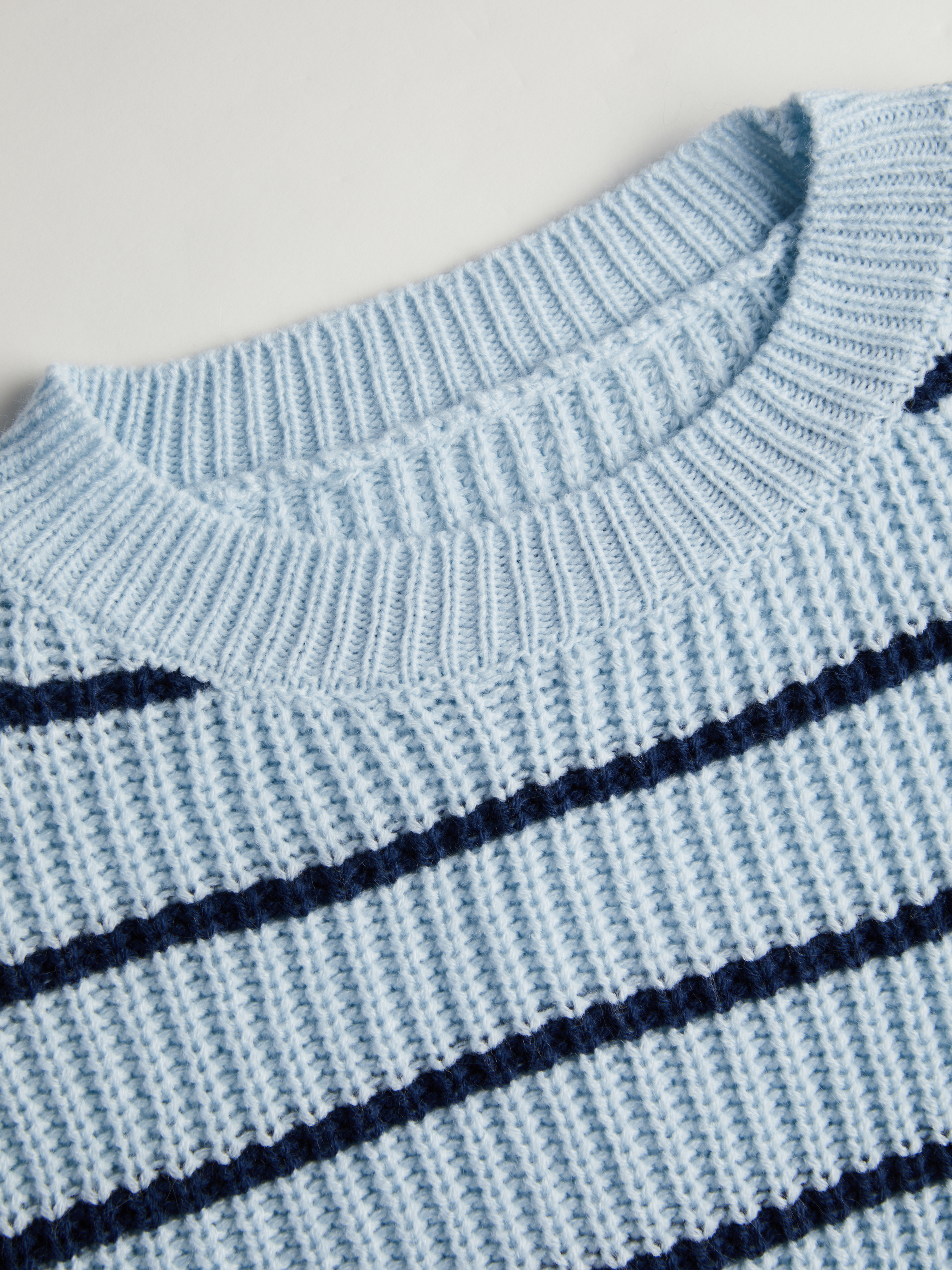 Fall Sweater Knit Fabric Striped Knit Round Neckline Long