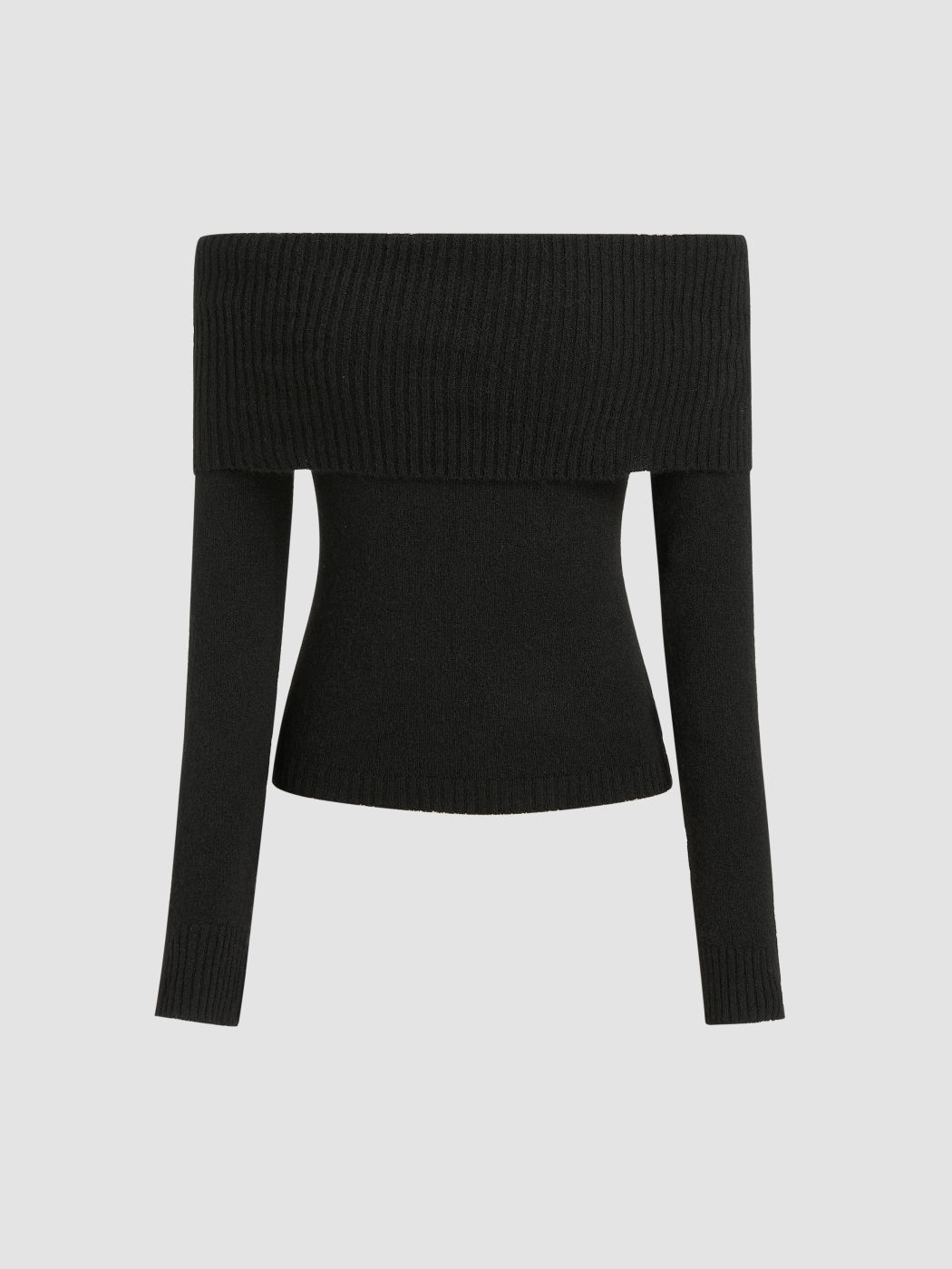 Top a manica lunga in maglia con maniche fuori spalla