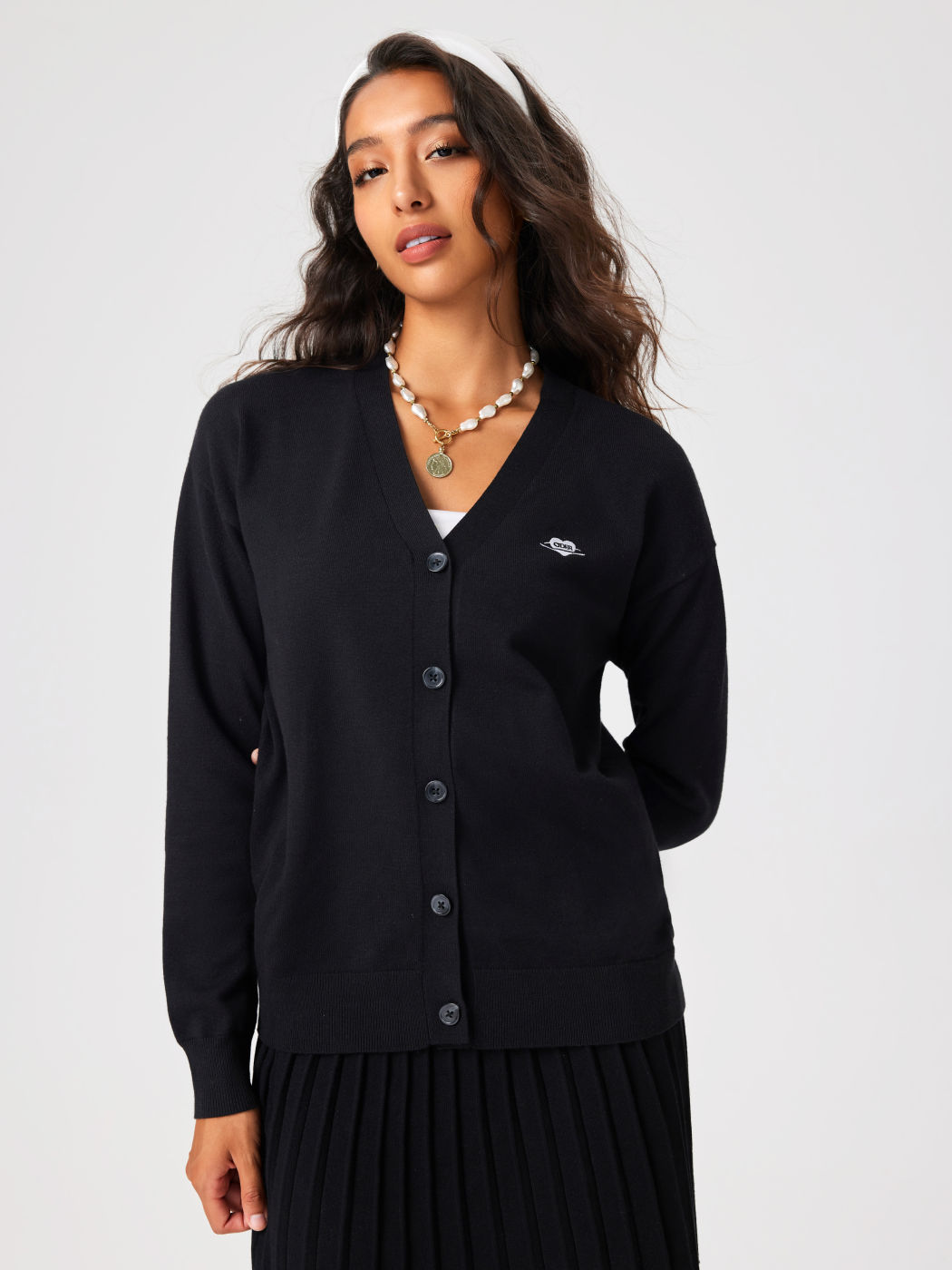 Cider V-neck Heart Button Cardigan