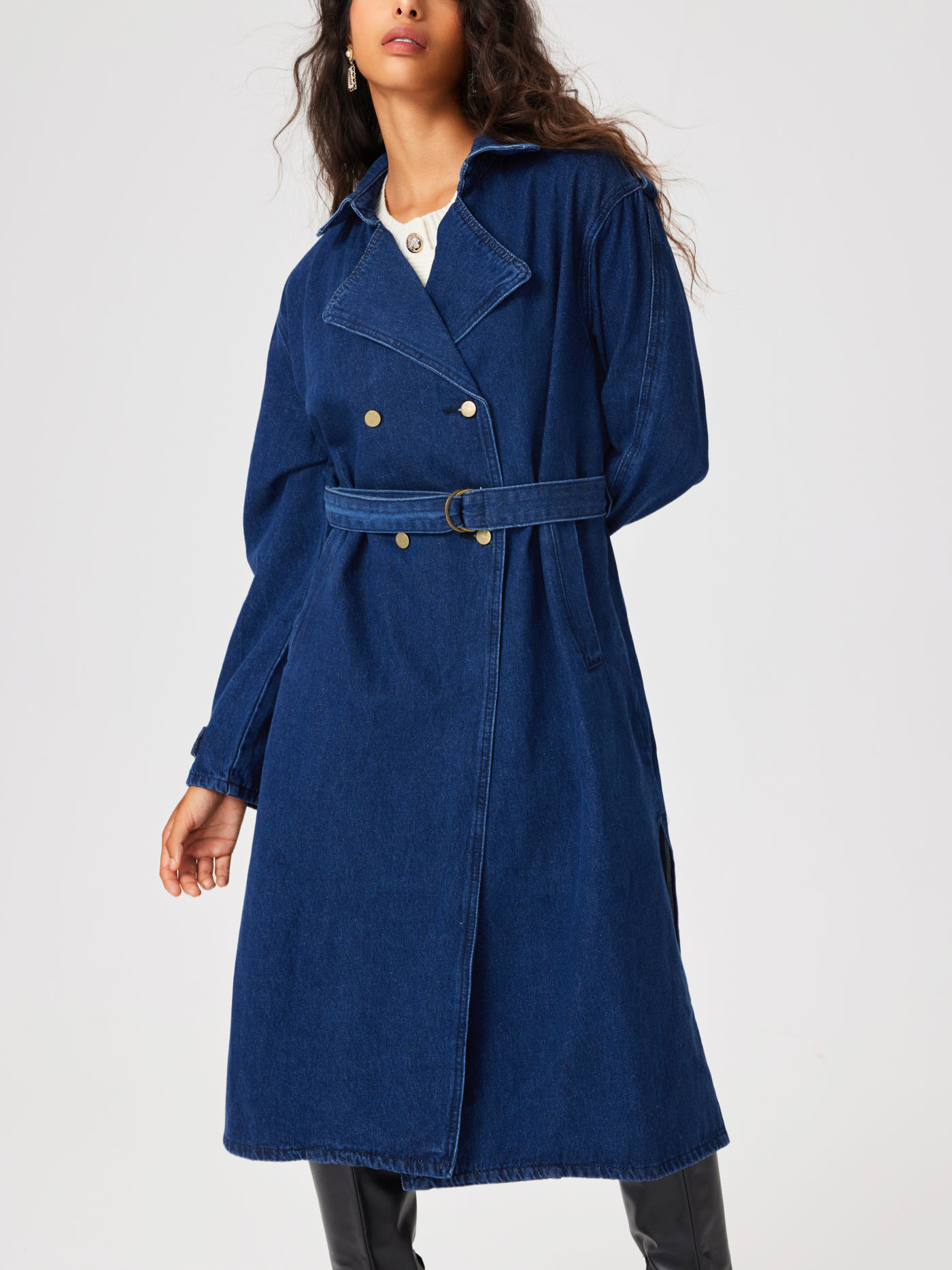Statement Maker Denim Trench Coat
