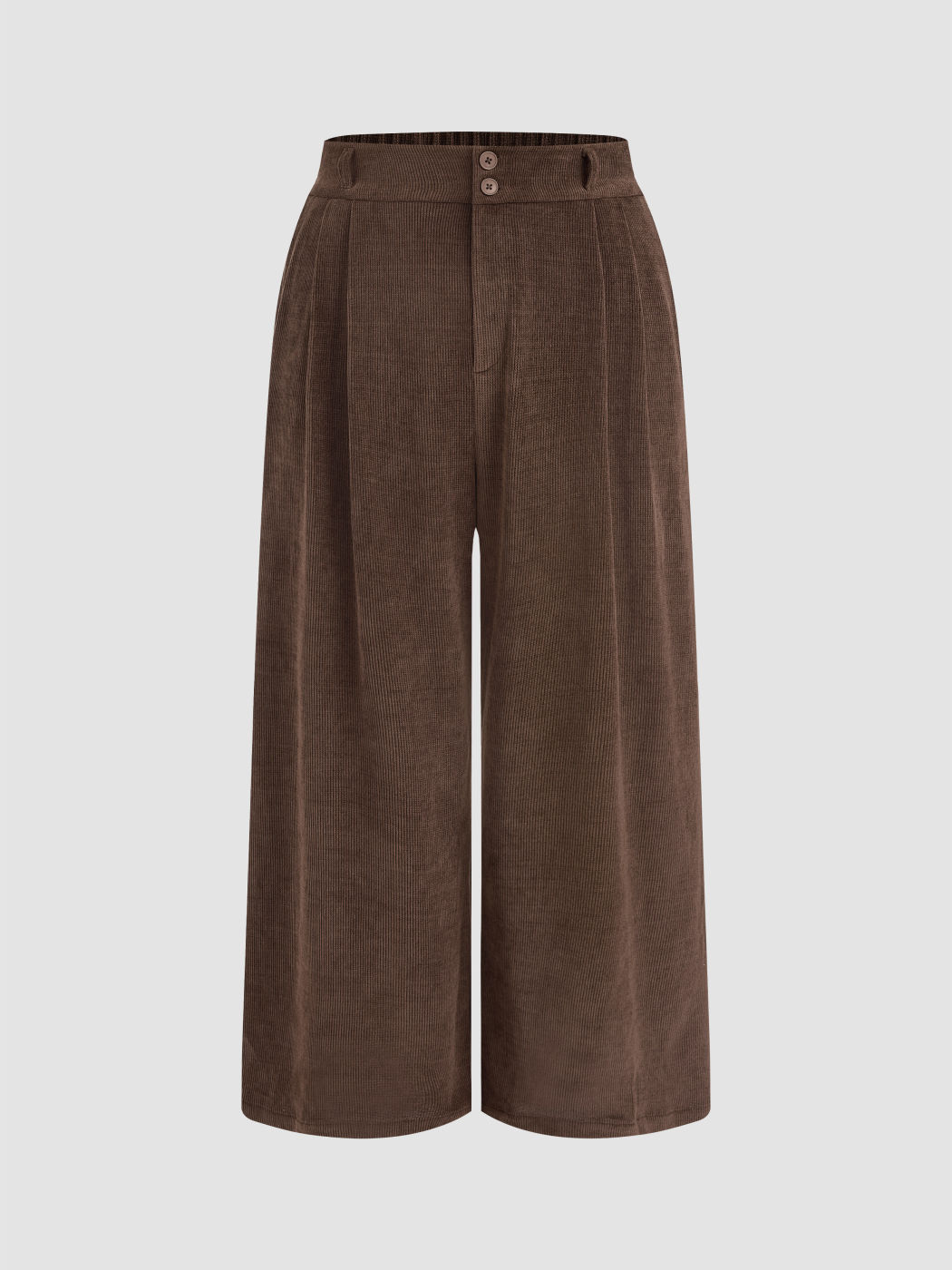 Cord-Hose mit hohem Bund und weitem Bein Kurve & Plus