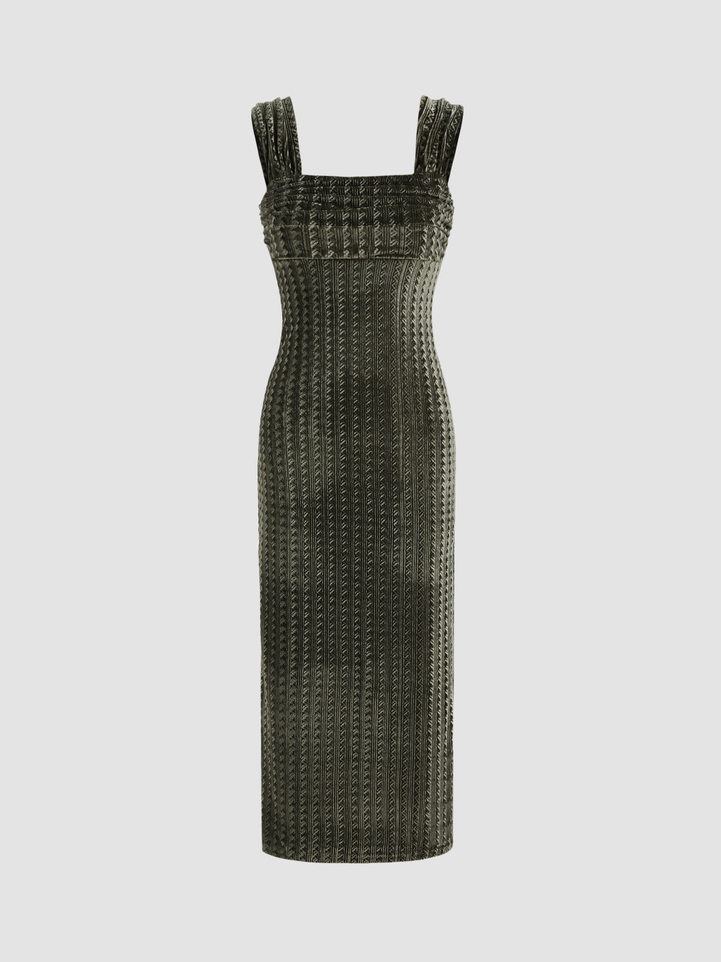  Samt Split Zip Maxikleid
