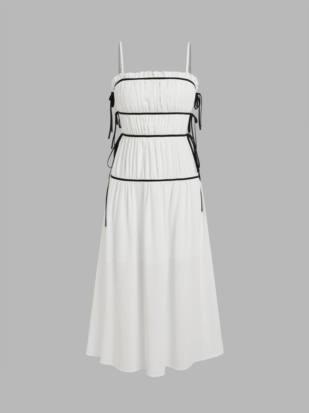  Geknotetes Plissiertes Reißverschluss Midikleid
