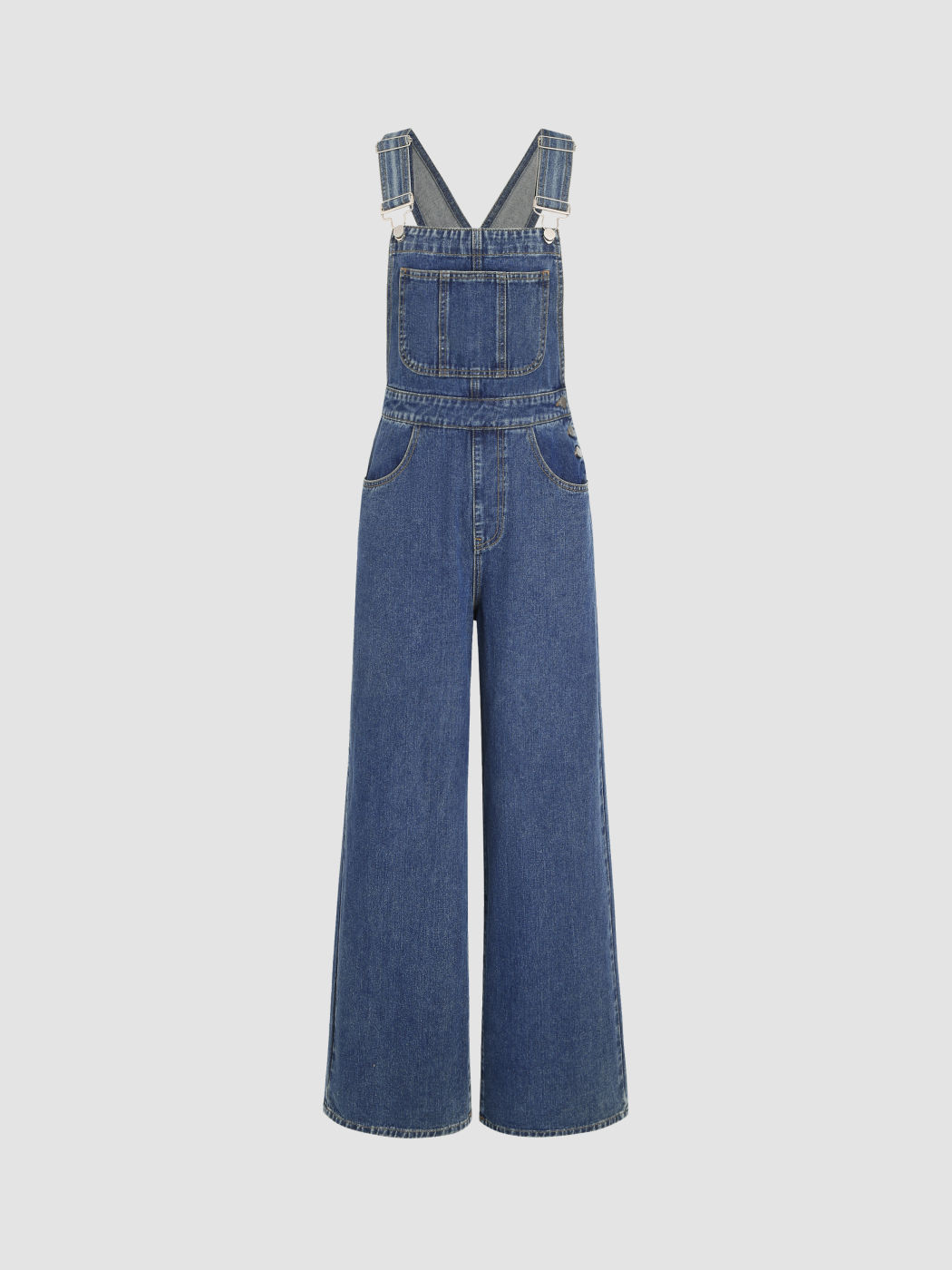  Jeans Solid Tasche Schnalle Overall