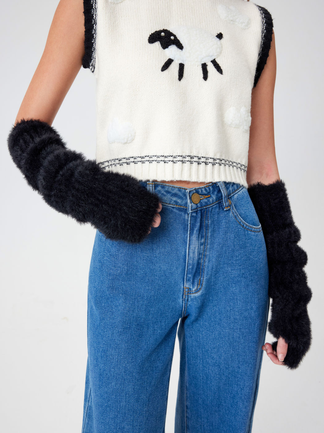  Flauschige fingerlose Handschuhe