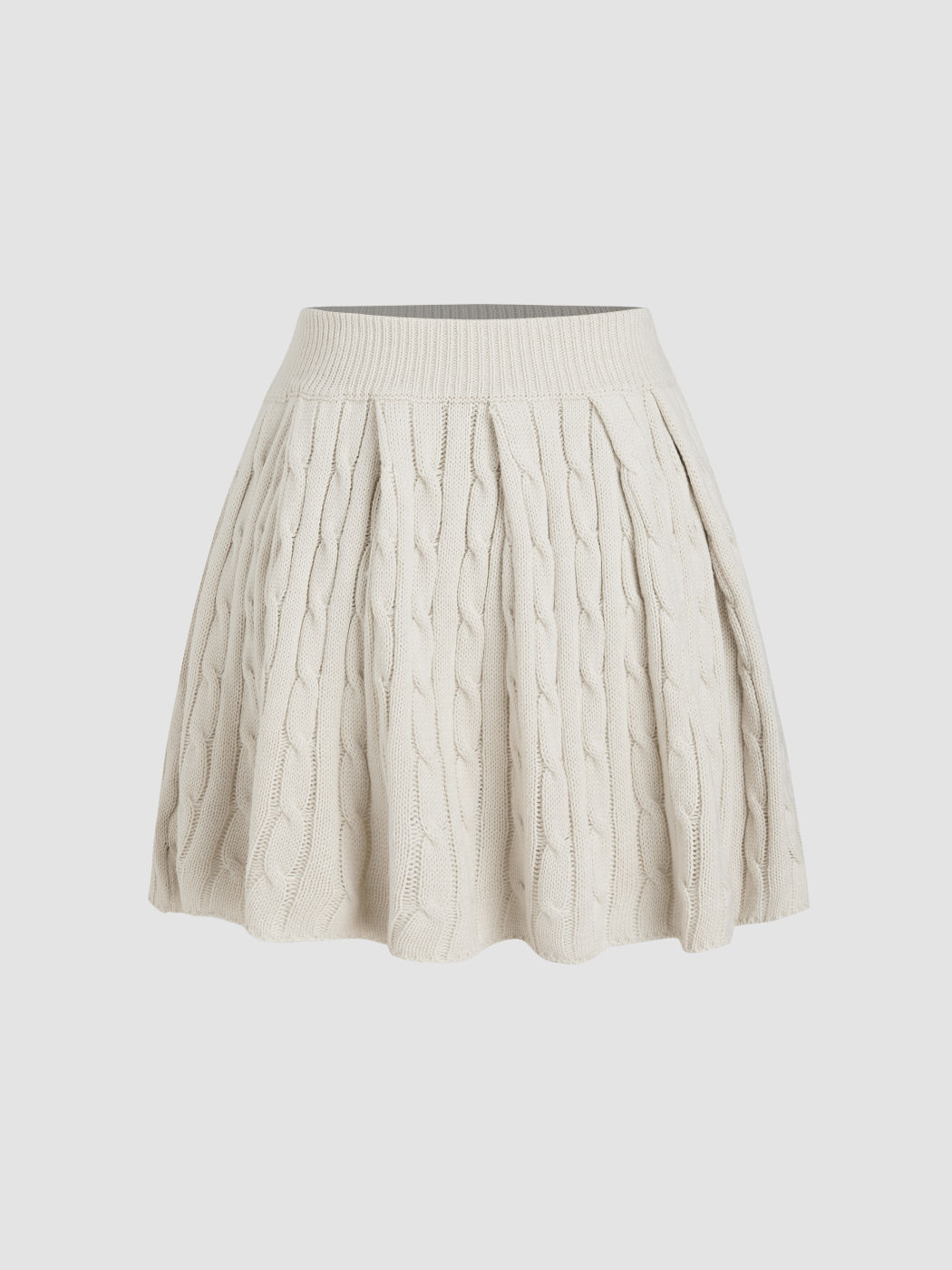  Zopfmuster Mittlere Taille Einfarbiger Minirock