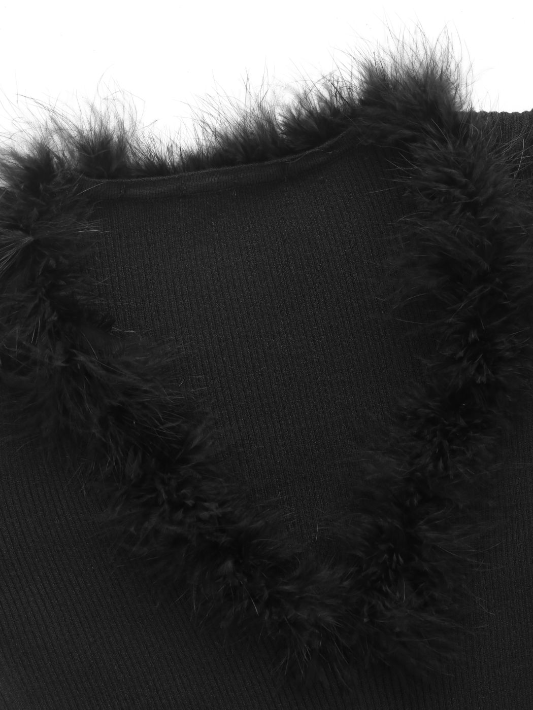 Knitted Sweetheart Fuzzy Trim Midi Dress