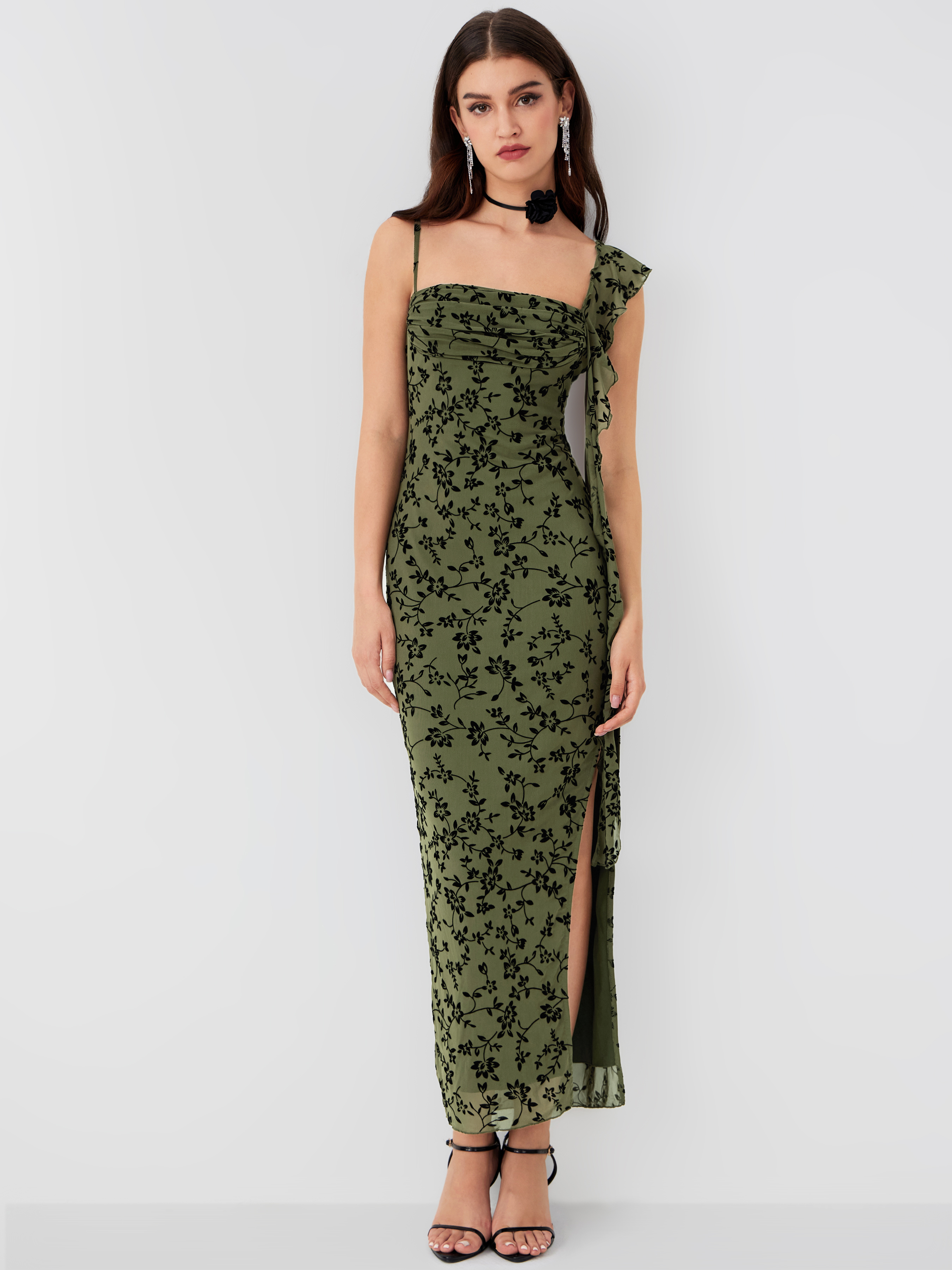 Durant Floral Jacquard Gown | Tadashi Shoji