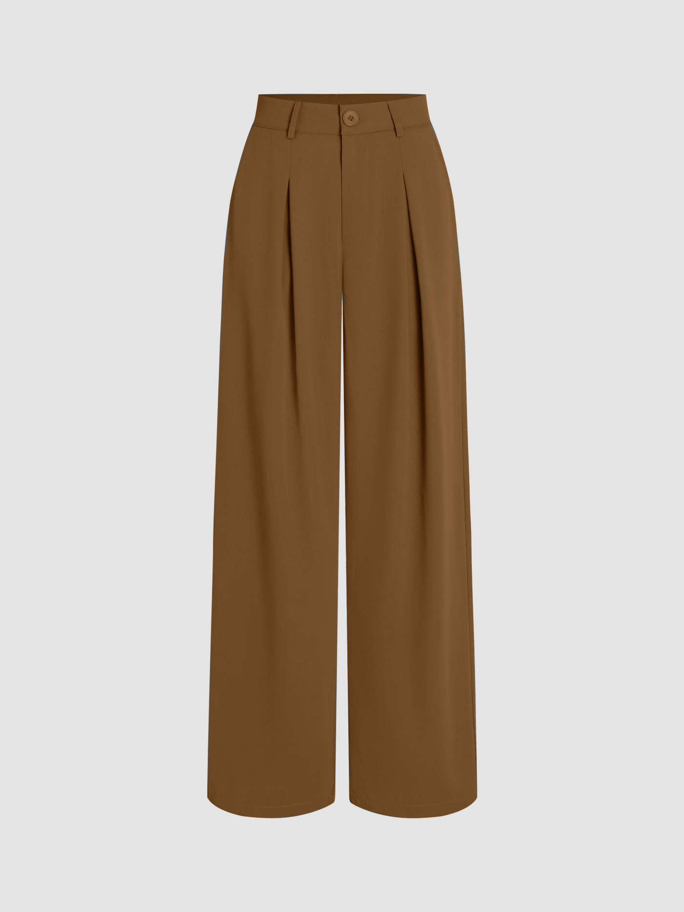 Milk Tea Pleated Wide Leg Trousers