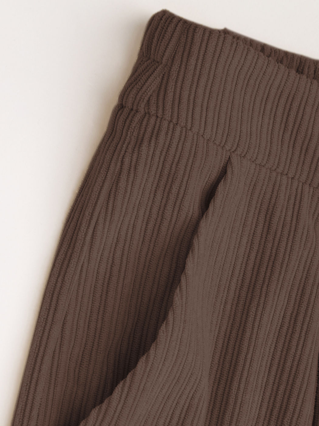 Corduroy High Waist Pleated Zip Wide Leg Trousers Curve & Plus