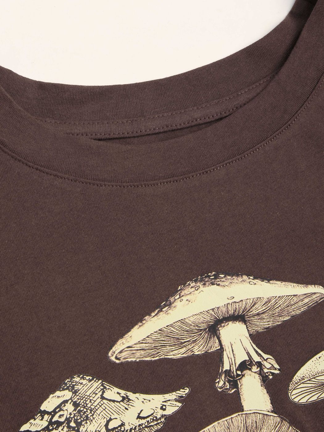 Jersey Round Neckline Mushroom Short Sleeve Top
