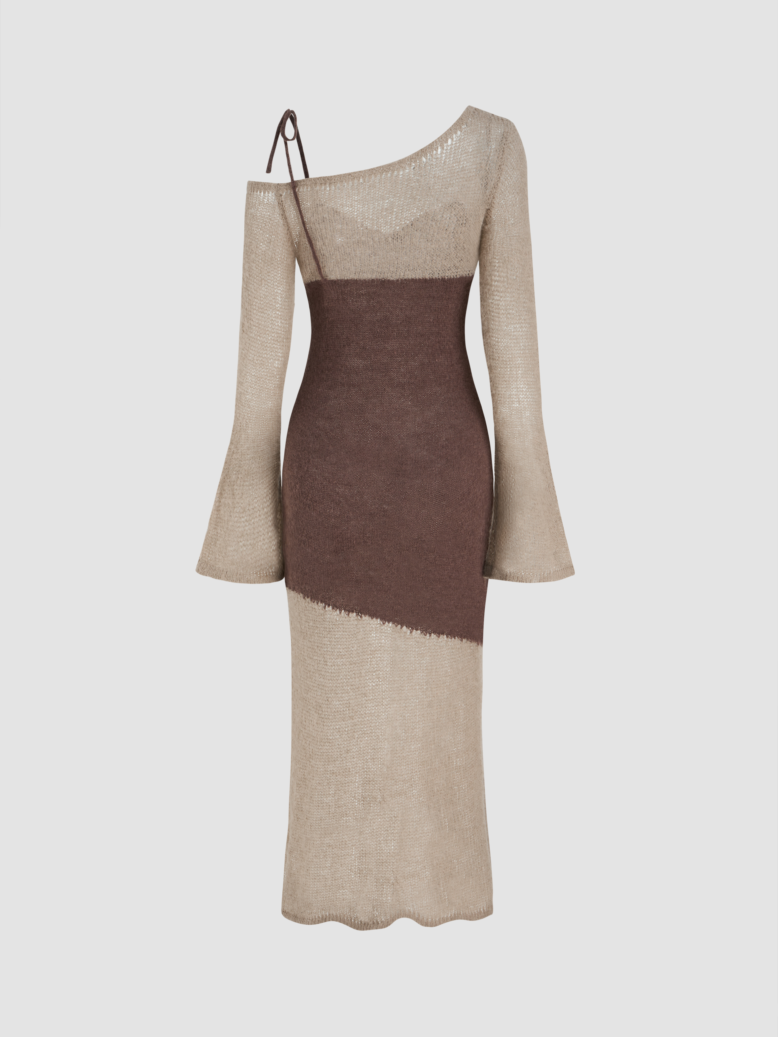 Wool Asymmetrical Wrap Dress, Anthracite – Moth