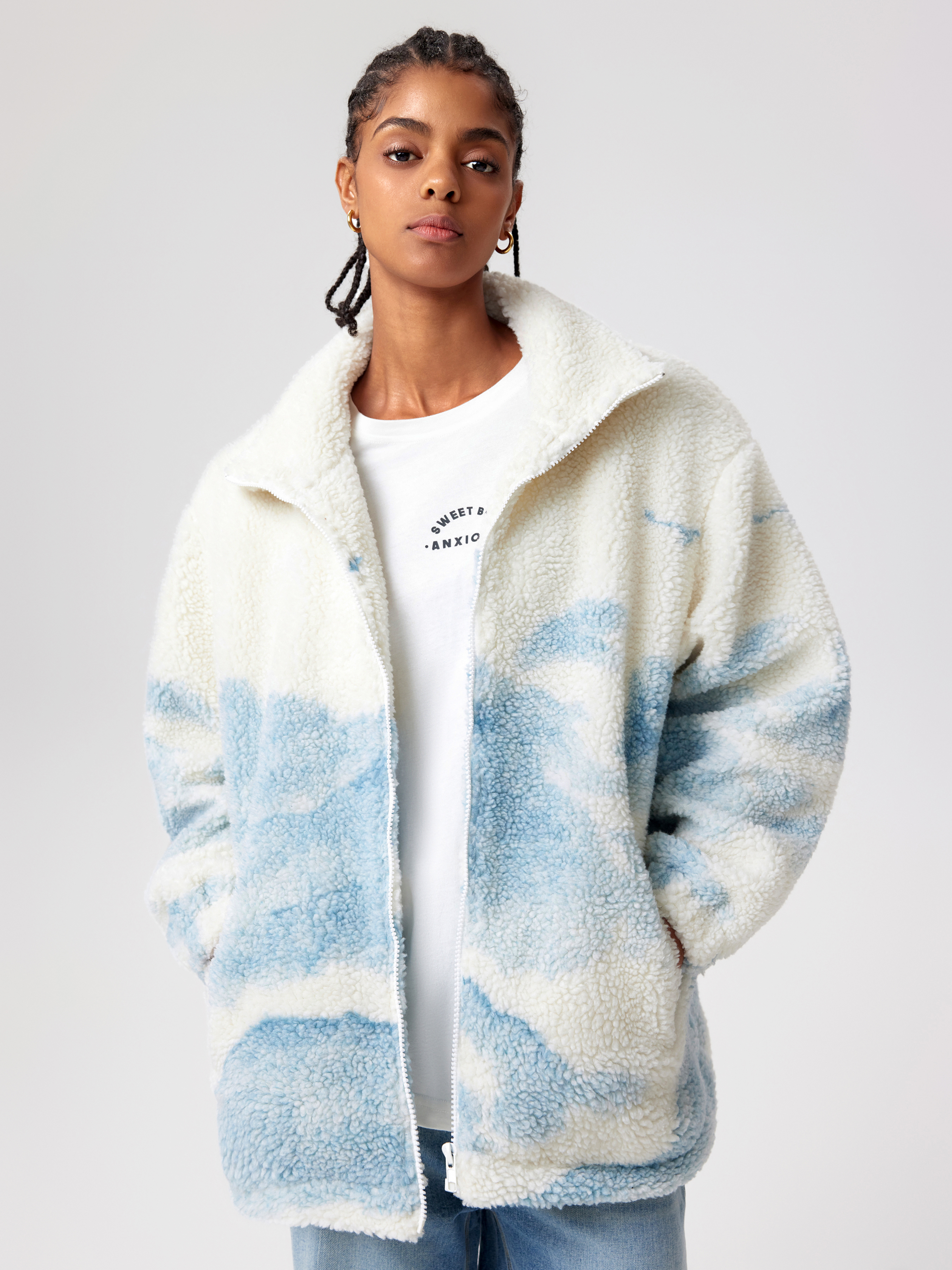 Tie dye zip online jacket