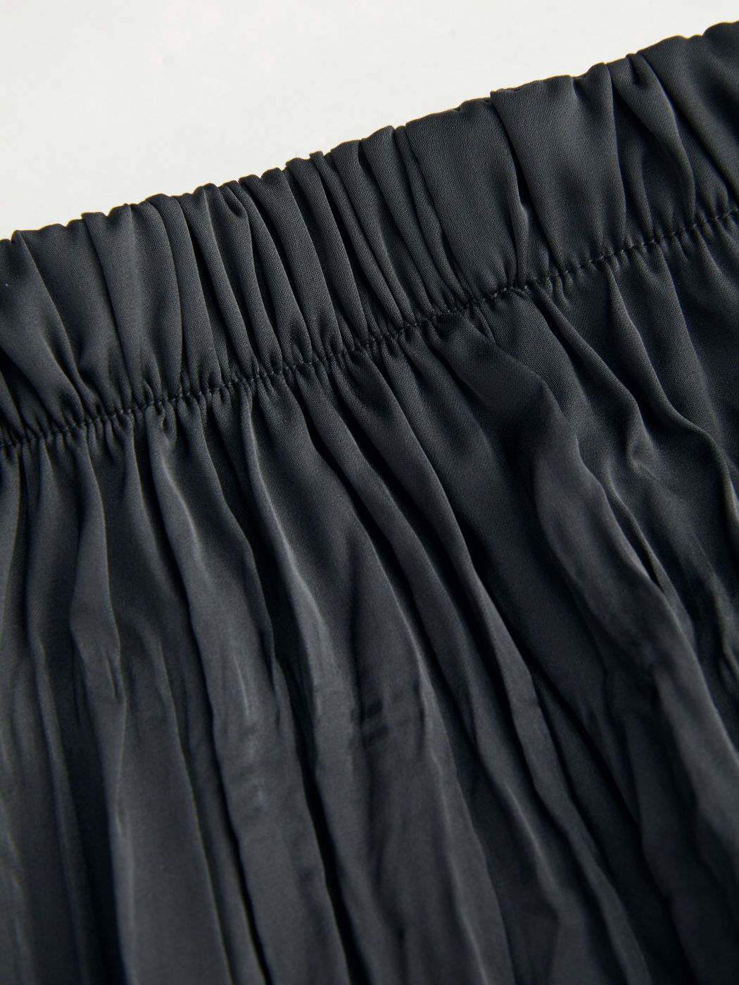  Satin Hohe Taille Solide Elastischer Bund Maxirock