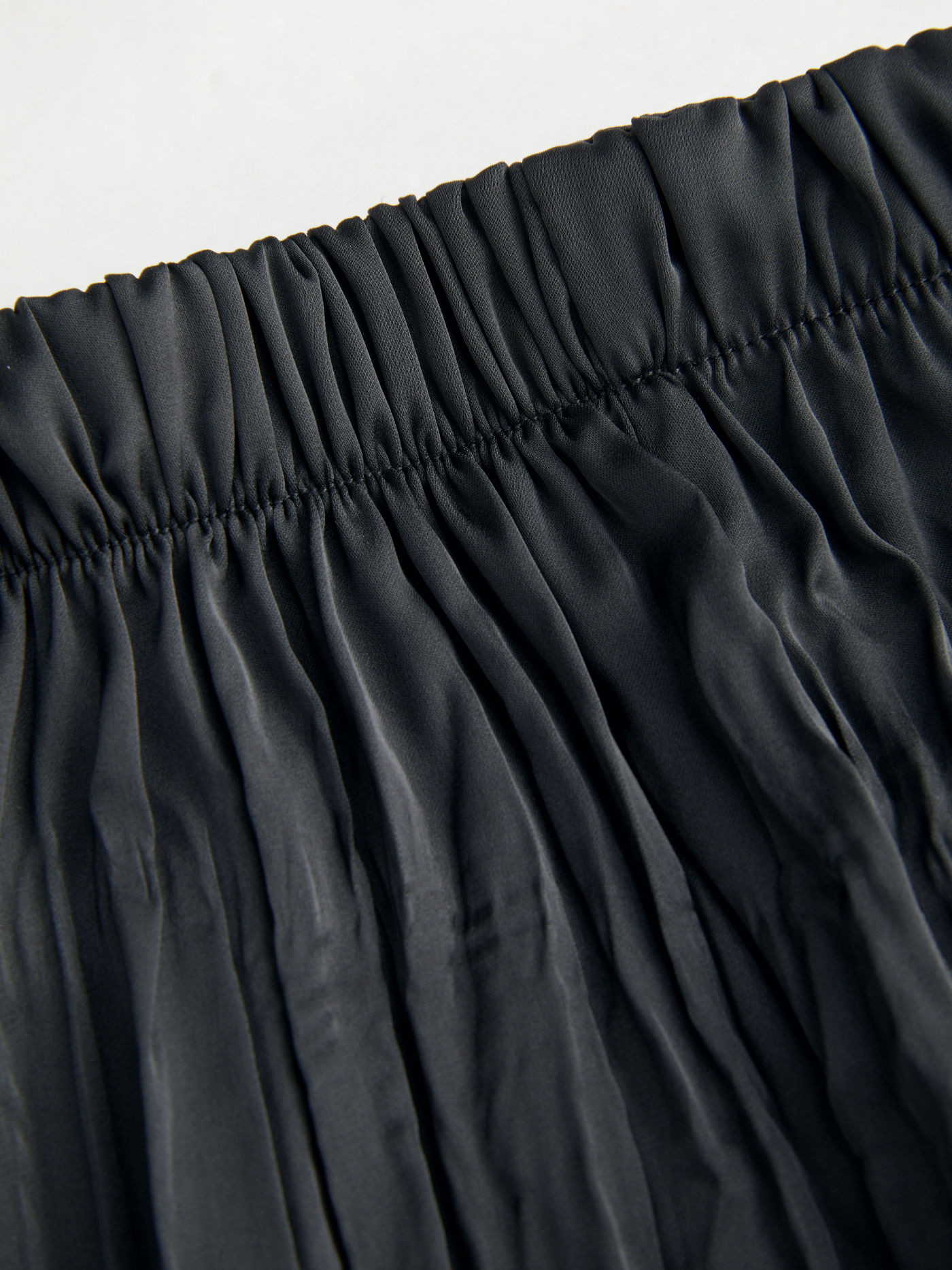 Satin High Waist Solid Elastic Waist Maxi Skirt