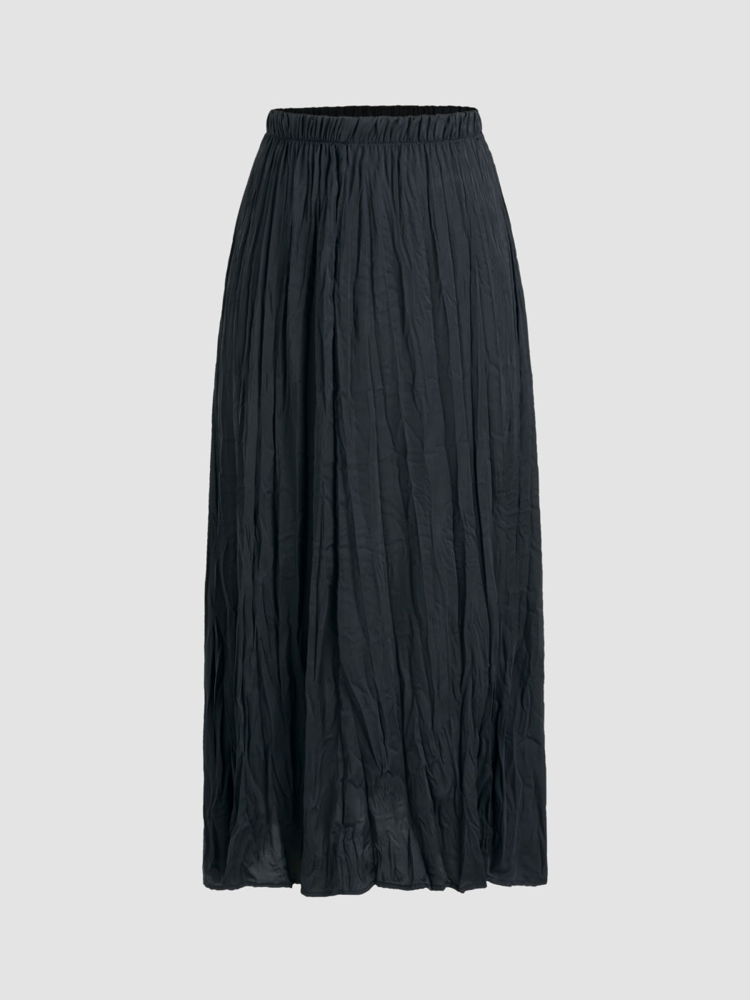  Satin Hohe Taille Solide Elastischer Bund Maxirock