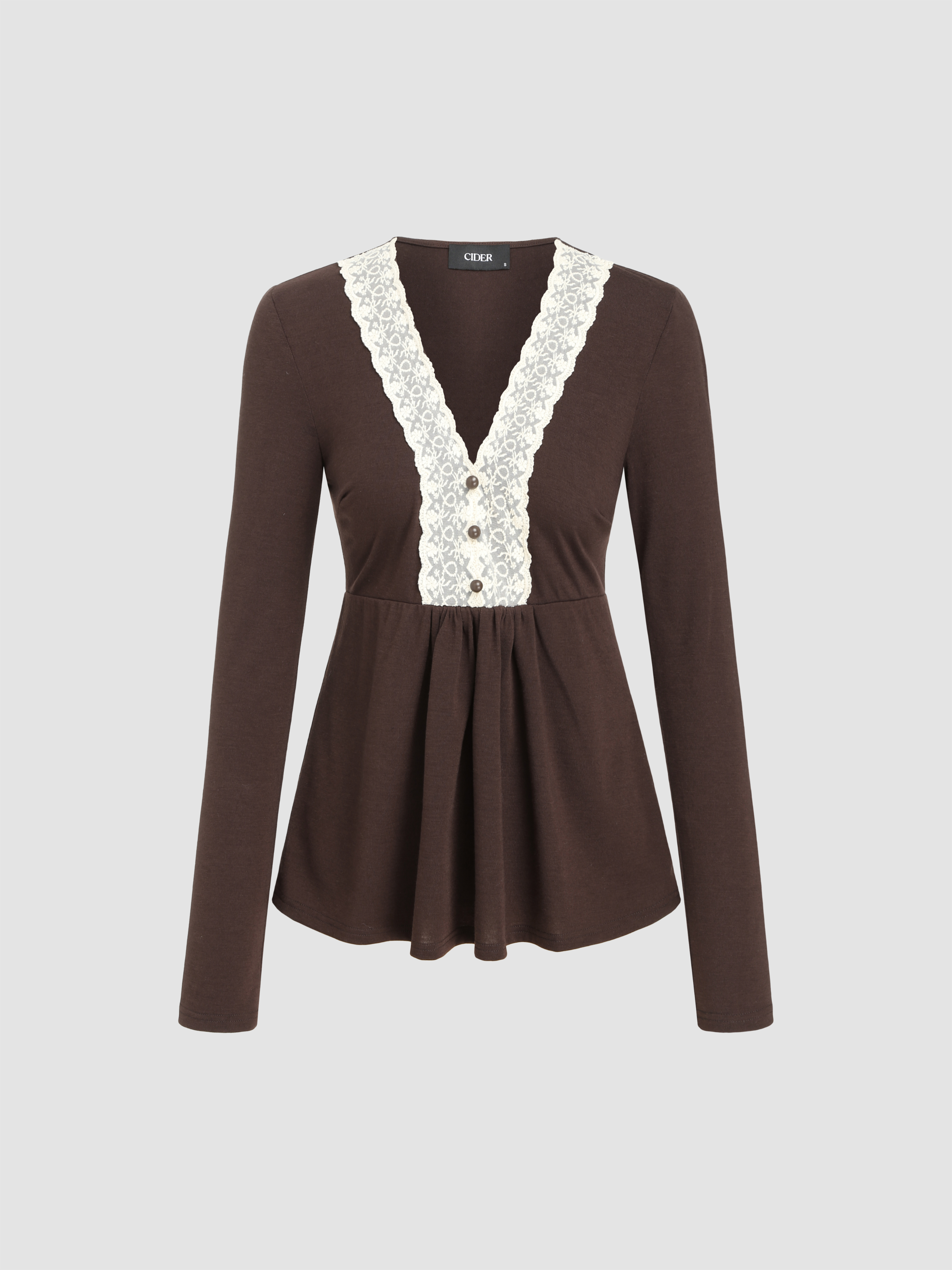 Floral Lace Ruffle Top Cider