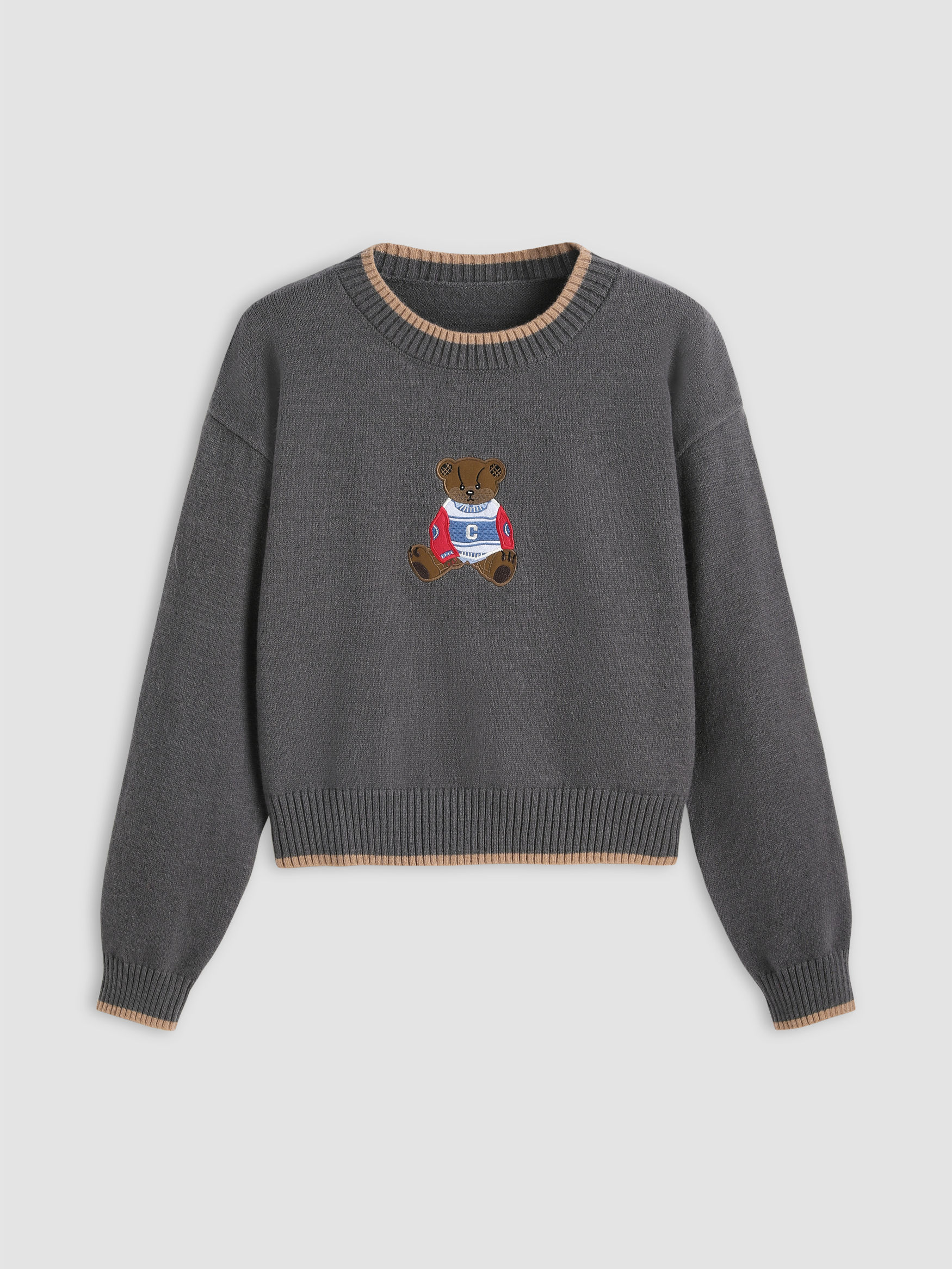 Knitted Round Neckline Knotted Top