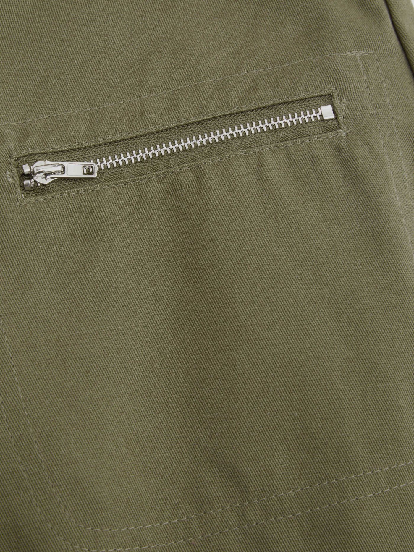 Pantaloni a vita alta con tasca solida e cerniera a gamba dritta