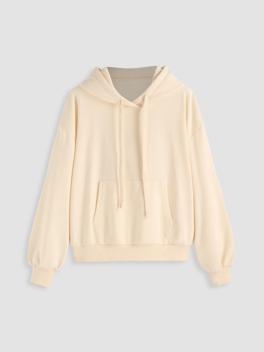  Terry Solids Grafik-Taschen-Kapuzenpullover mit Kordelzug