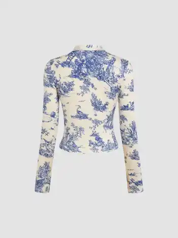 Floral Knitted Long Sleeve Top
