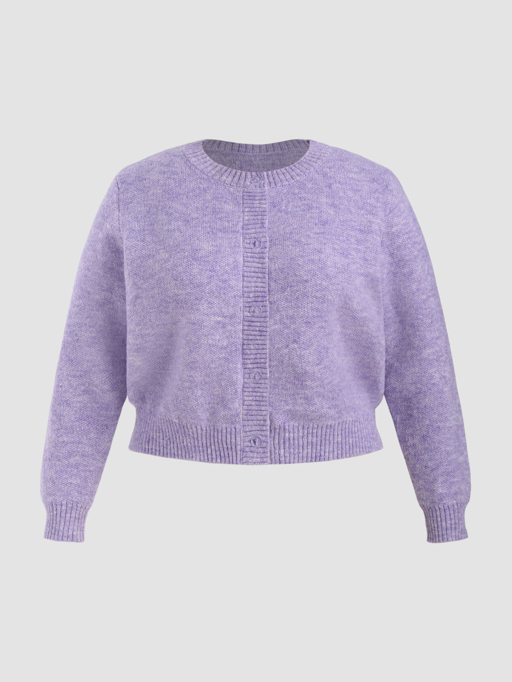  Rundhalsausschnitt Strickjacke mit Schal Kurve & Plus