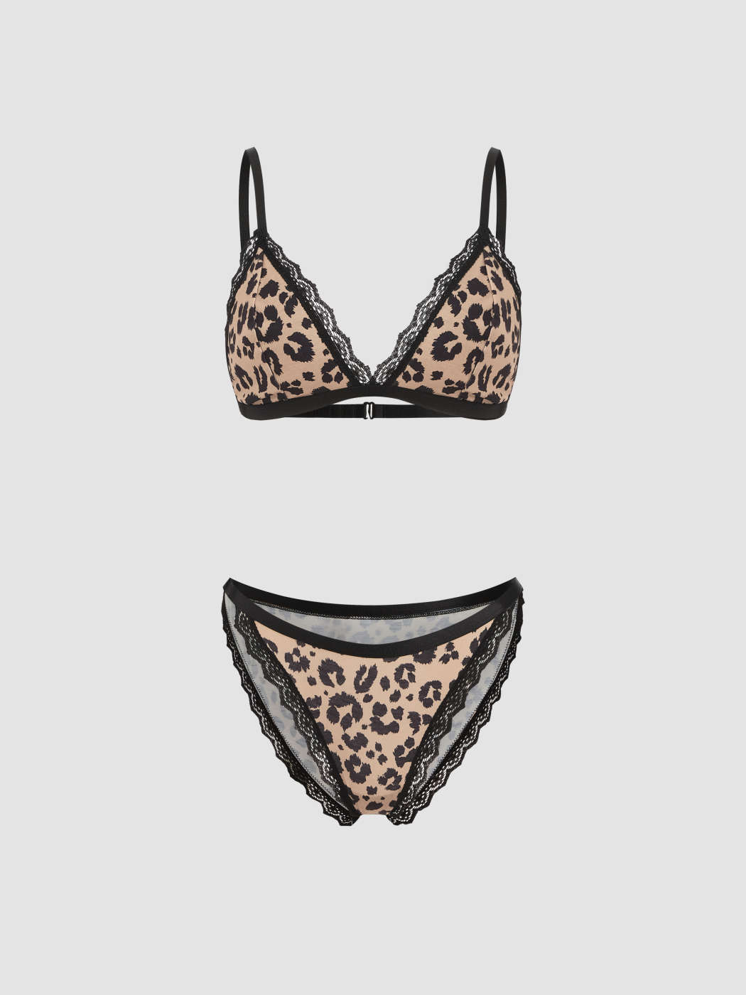 Leopard Print Mesh Patchwork Bralette Lingerie Set - Leopard & Lace  Australia