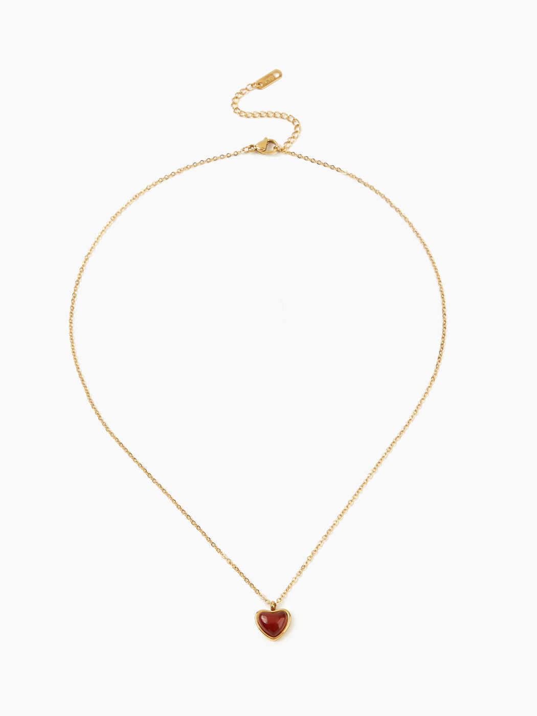 Roter Herz-Edelstein-Anhänger Halskette