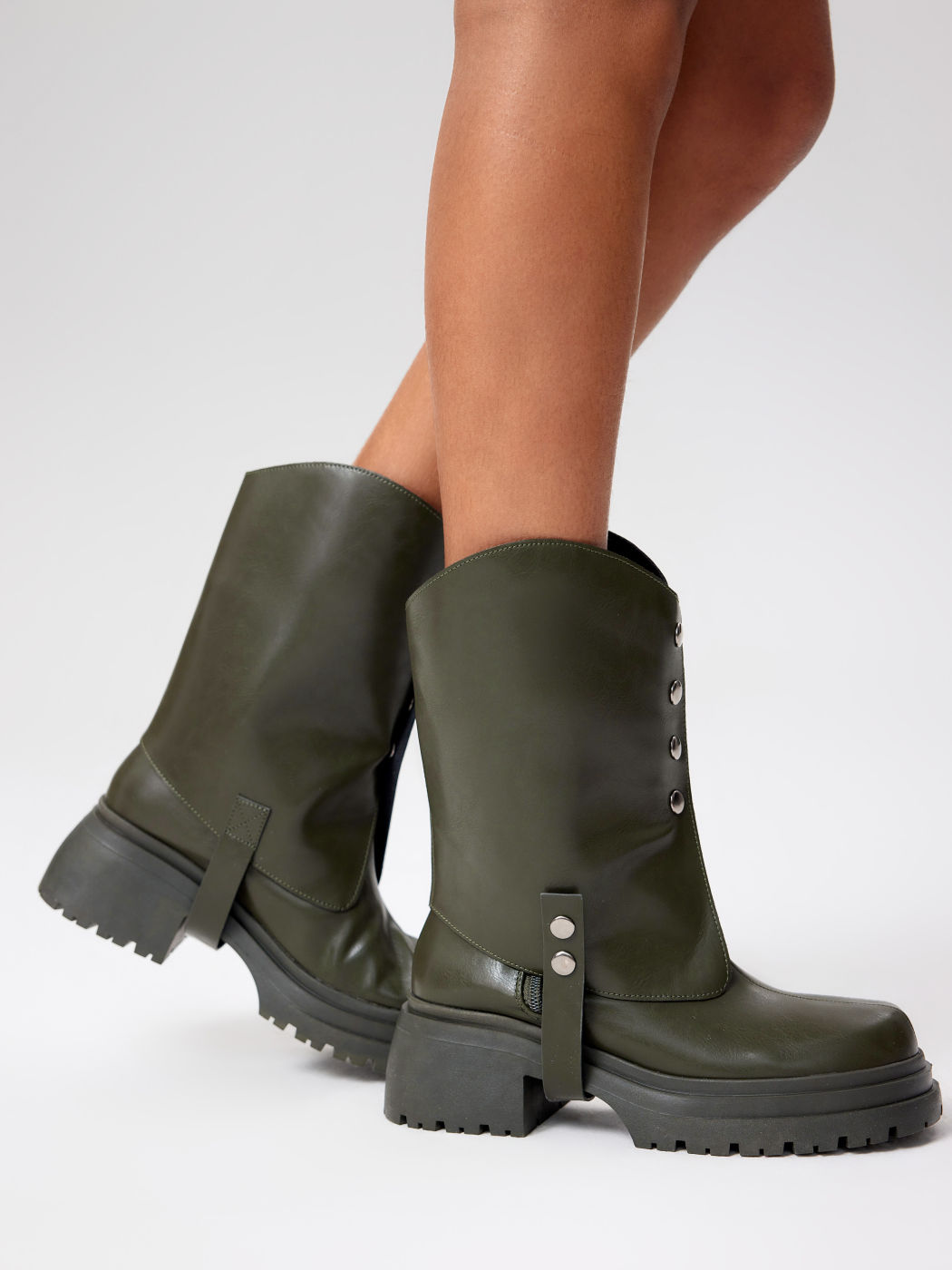  Leder Chelsea Stiefel mit abnehmbarem Schaft