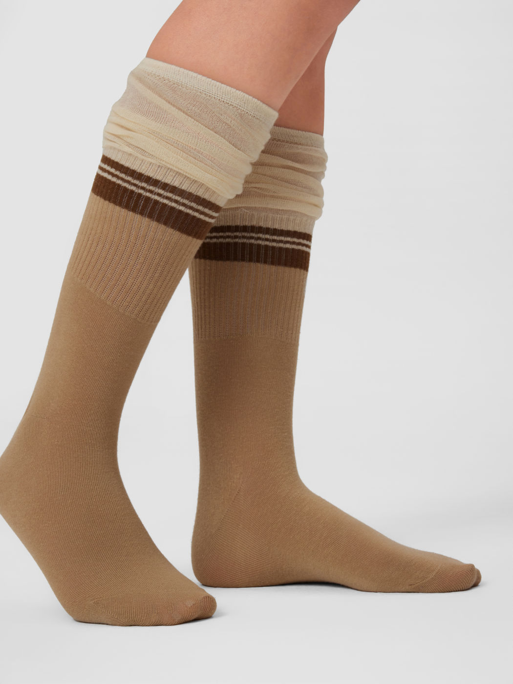  Patchwork Über die Wade Socken