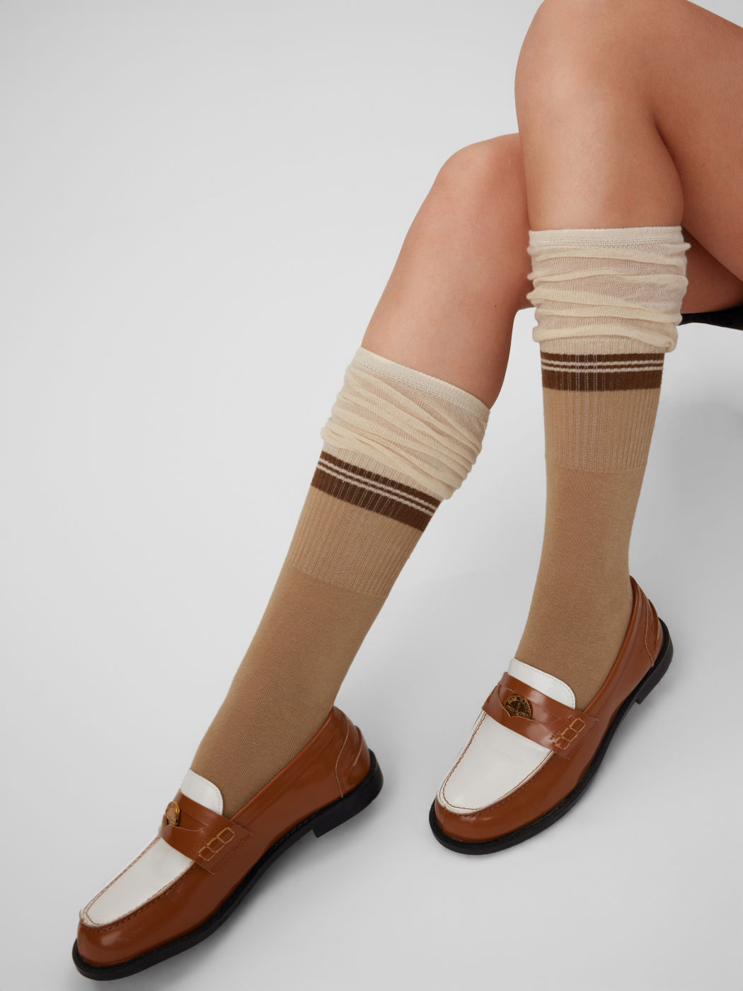  Patchwork Über die Wade Socken