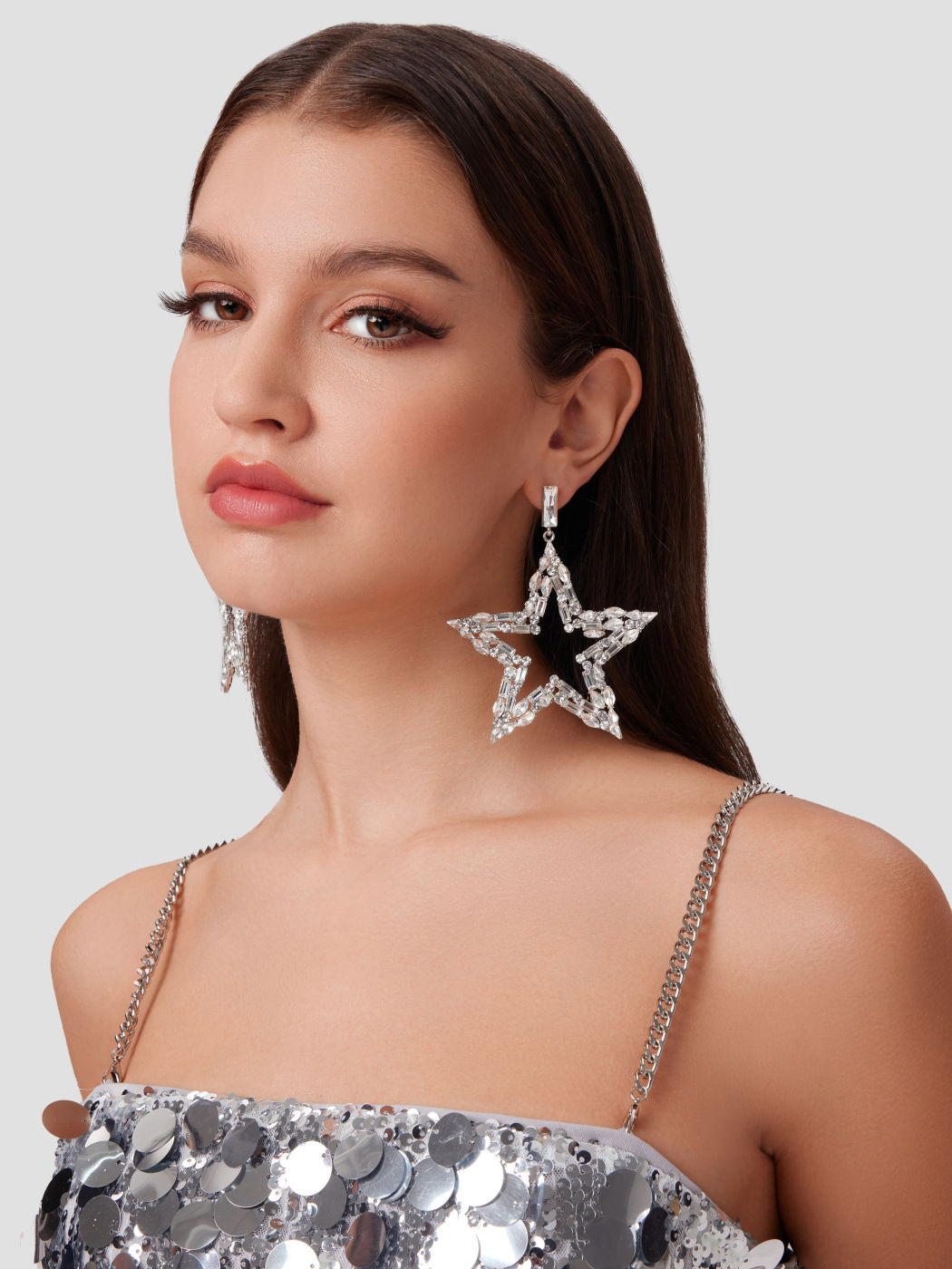 Sternmuster Strass Ohrringe